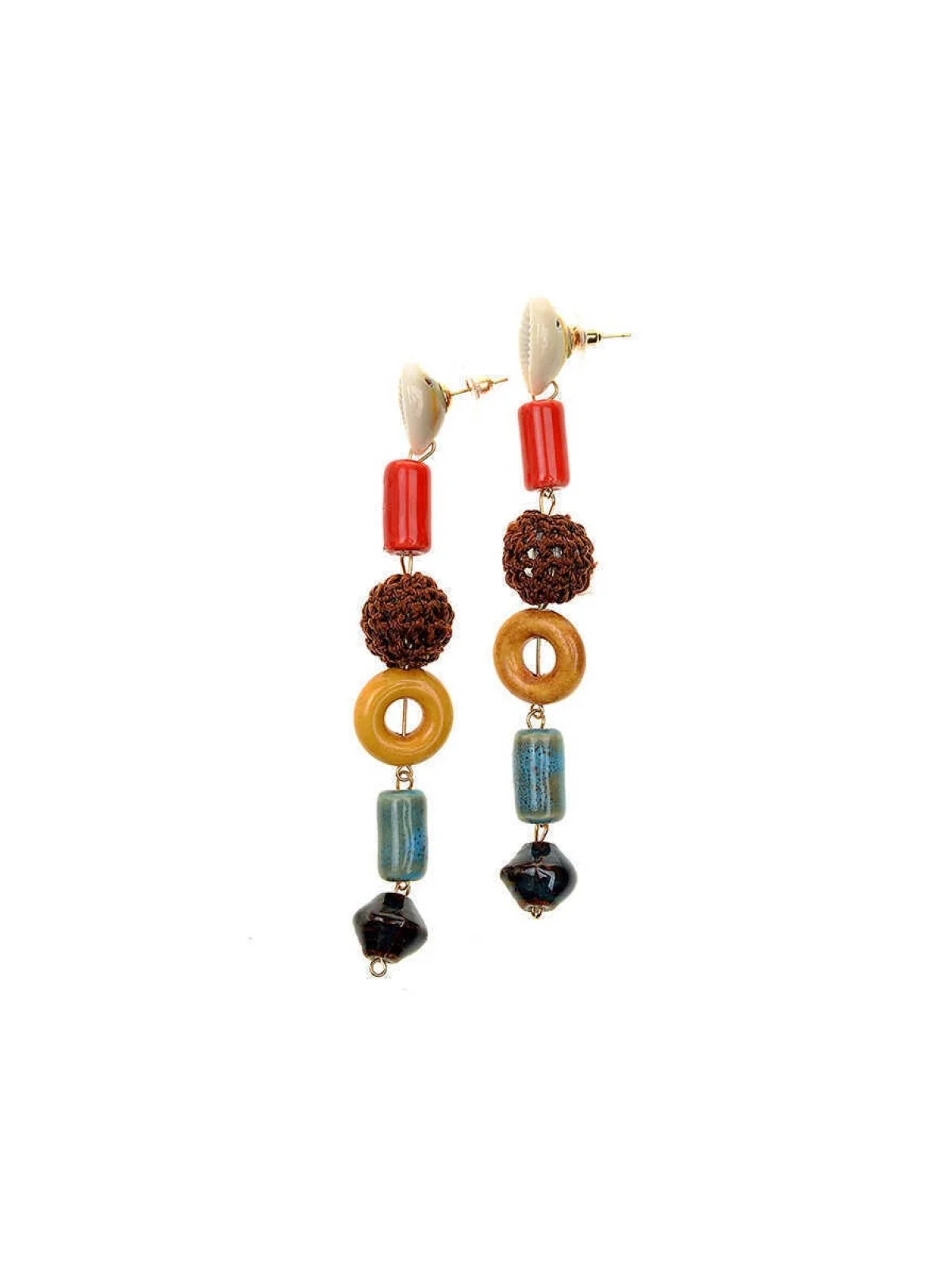 Boncuklu Renkli Küpe Standart Renk - 1