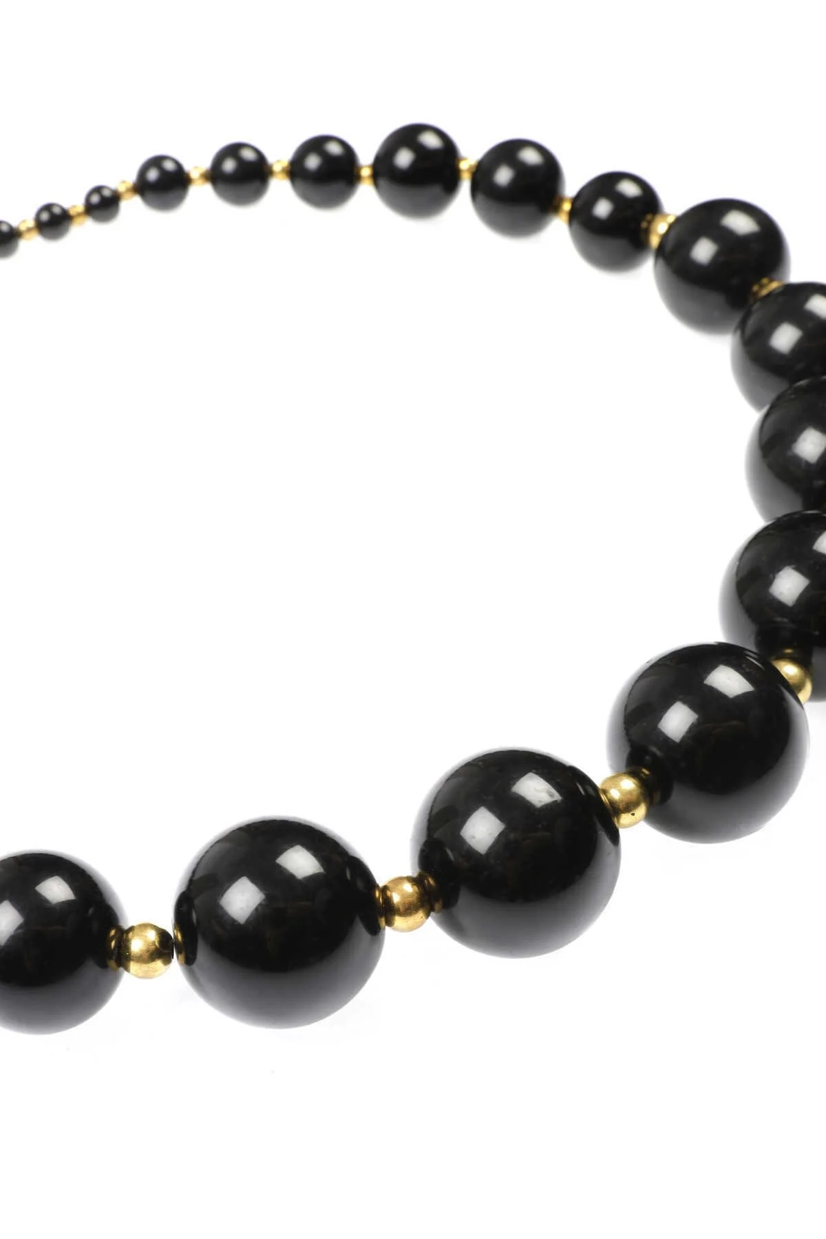  Boncuklu Uzun Kolye Siyah - 2