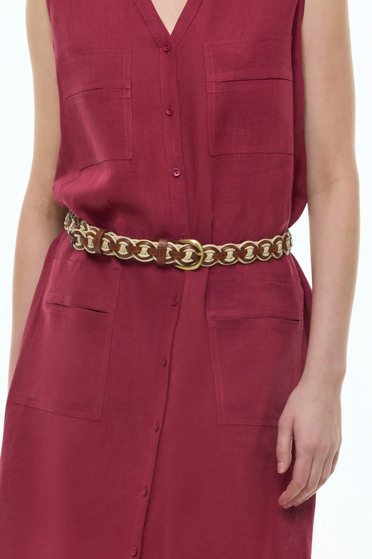 Gömlek Elbise Bordo - 3