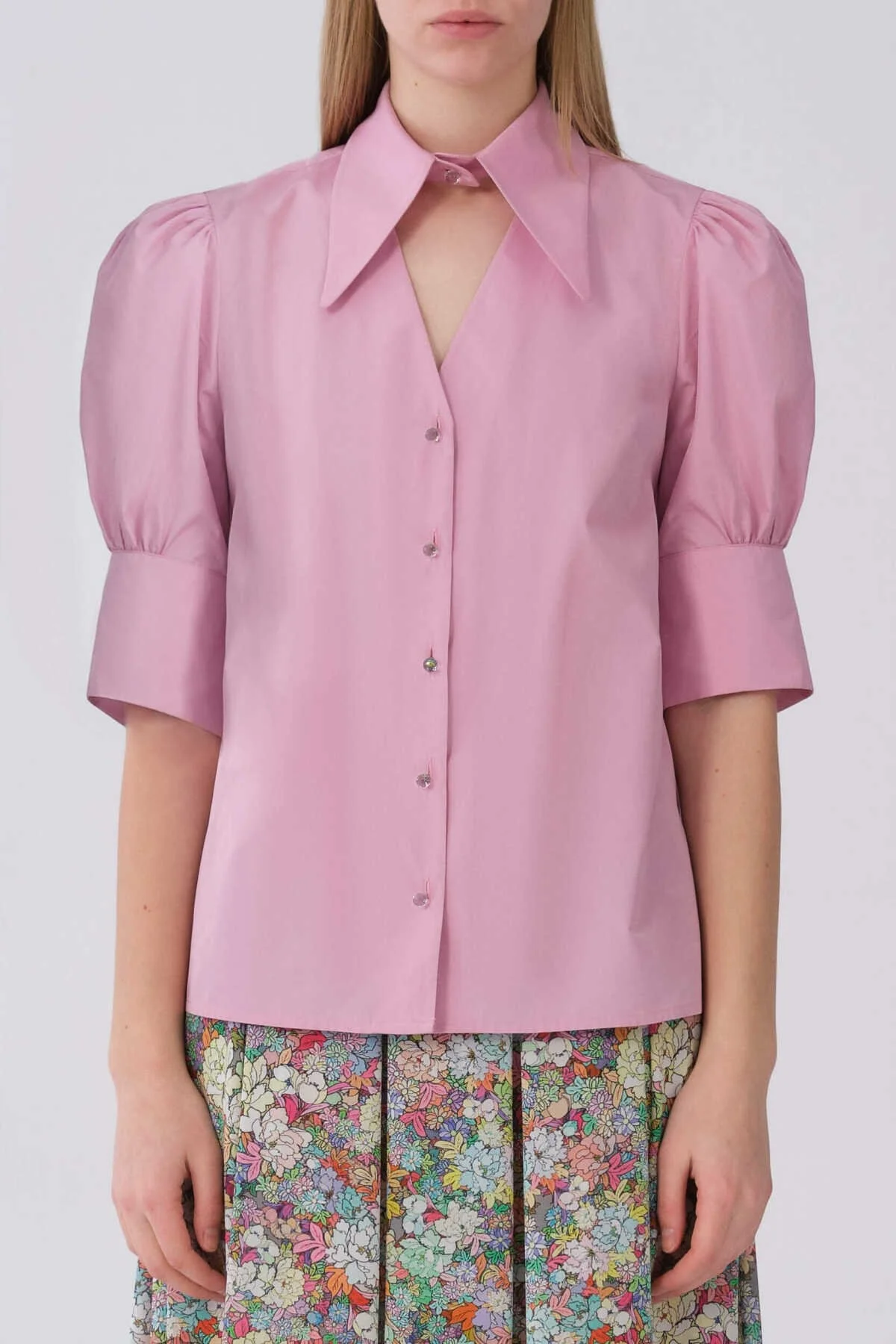 Boyun Detaylı Gömlek Pembe - 1