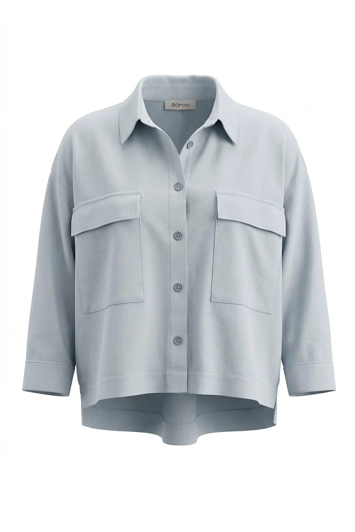 Cep Detaylı Gömlek Buz Mavisi - 3