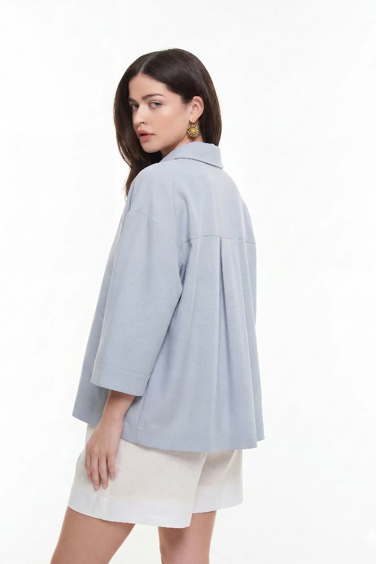 Cep Detaylı Gömlek Buz Mavisi - 2