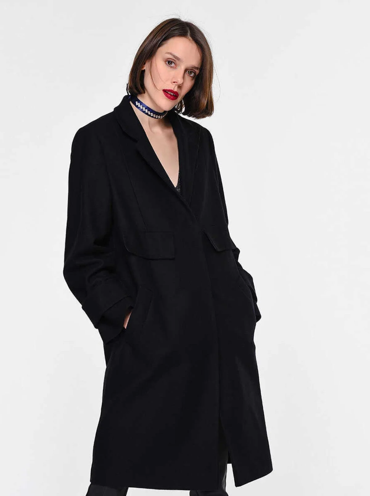  Cep Detaylı Kaban Siyah - 3