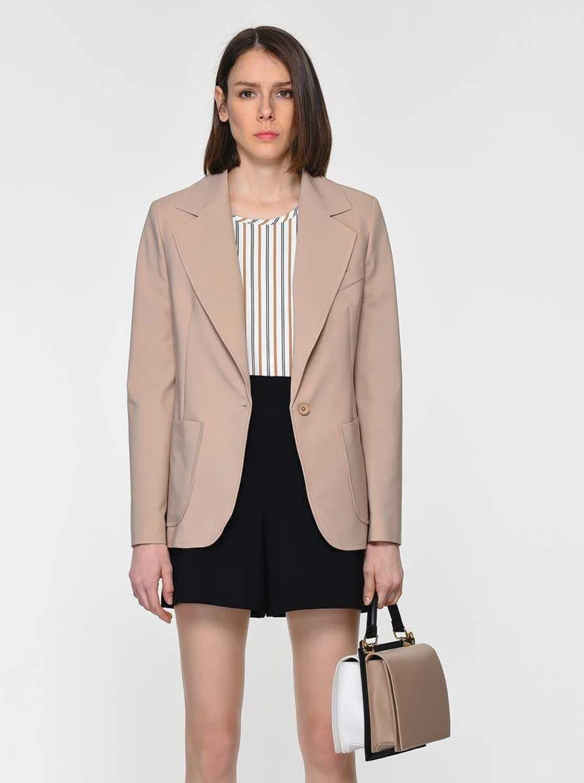 Cep Detaylı Kadın Ceket Camel - 1