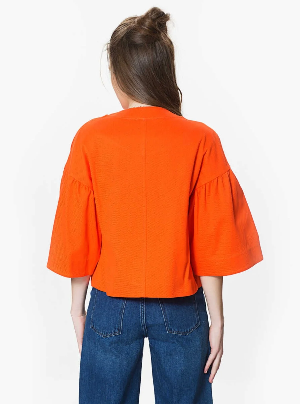 Cep Detaylı Kadın Ceket Oranj - 2