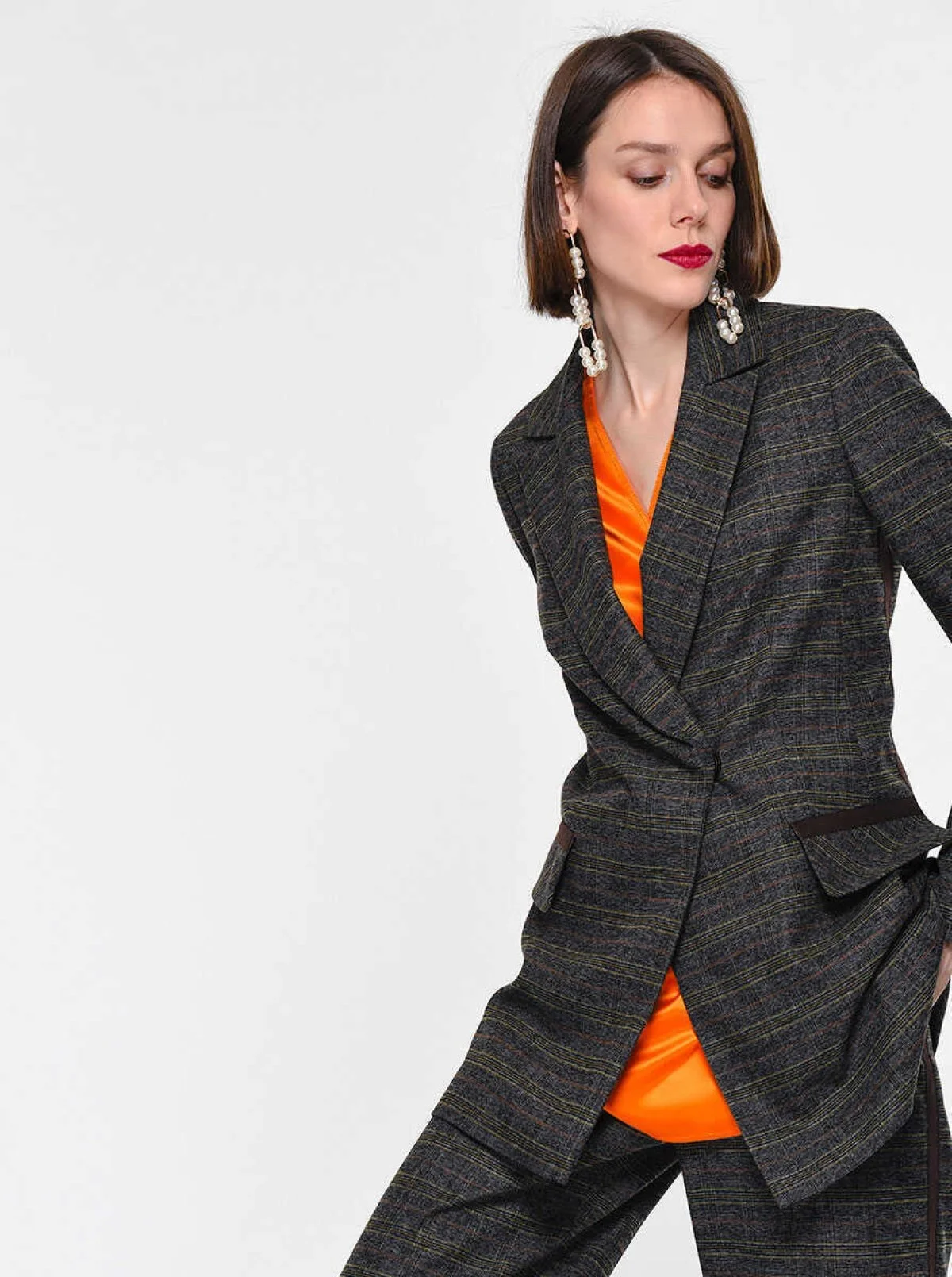  Cepli Düğme Detaylı Desenli Ceket Standart Renk - 3