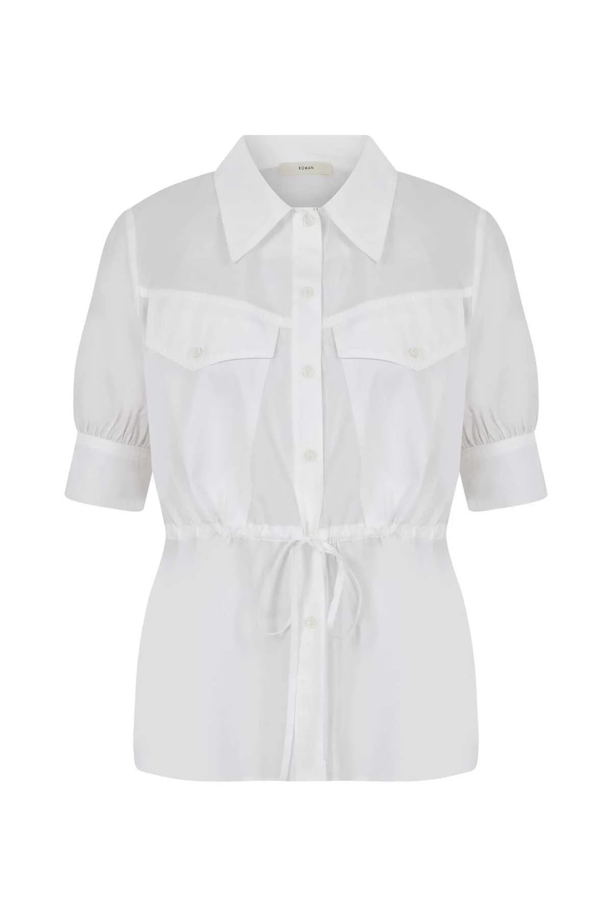 Cepli Kadın Gömlek Beyaz - 4