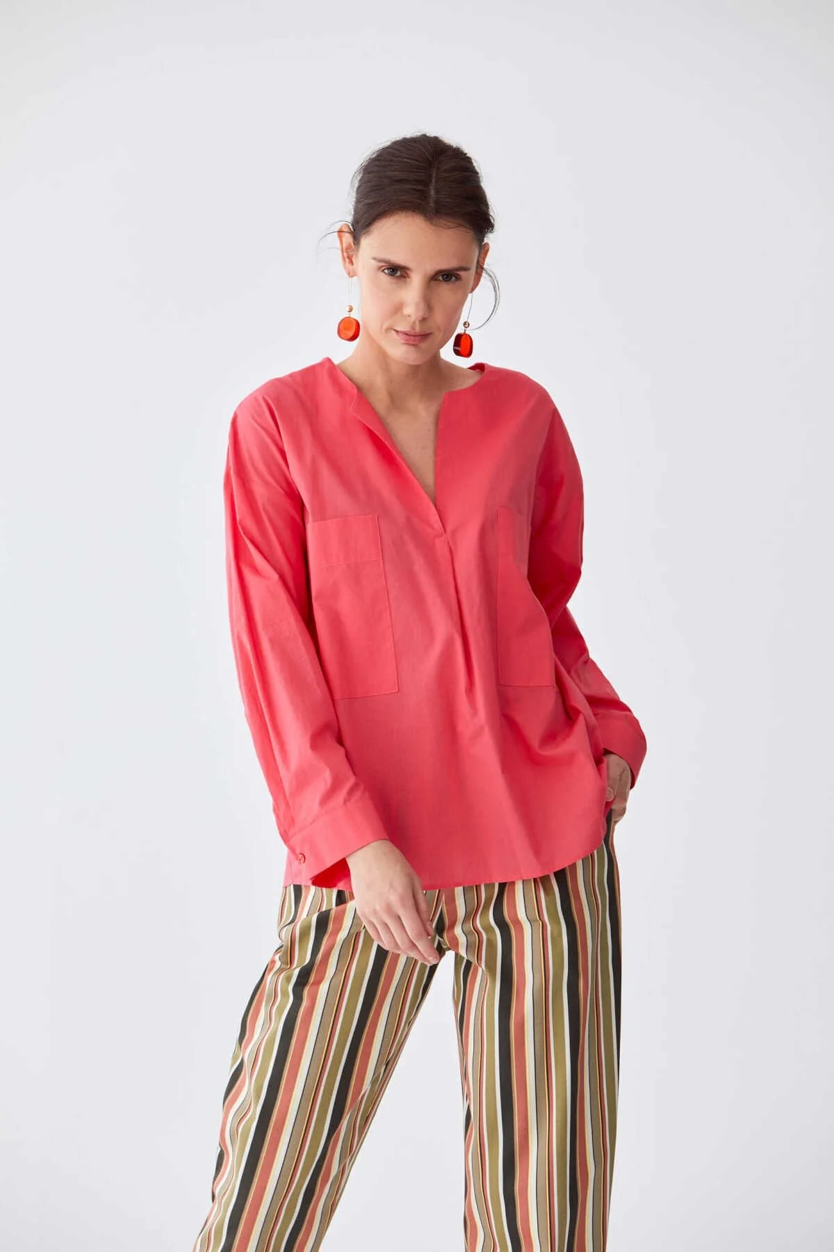 Cepli Kadın Gömlek Fuşya - 1