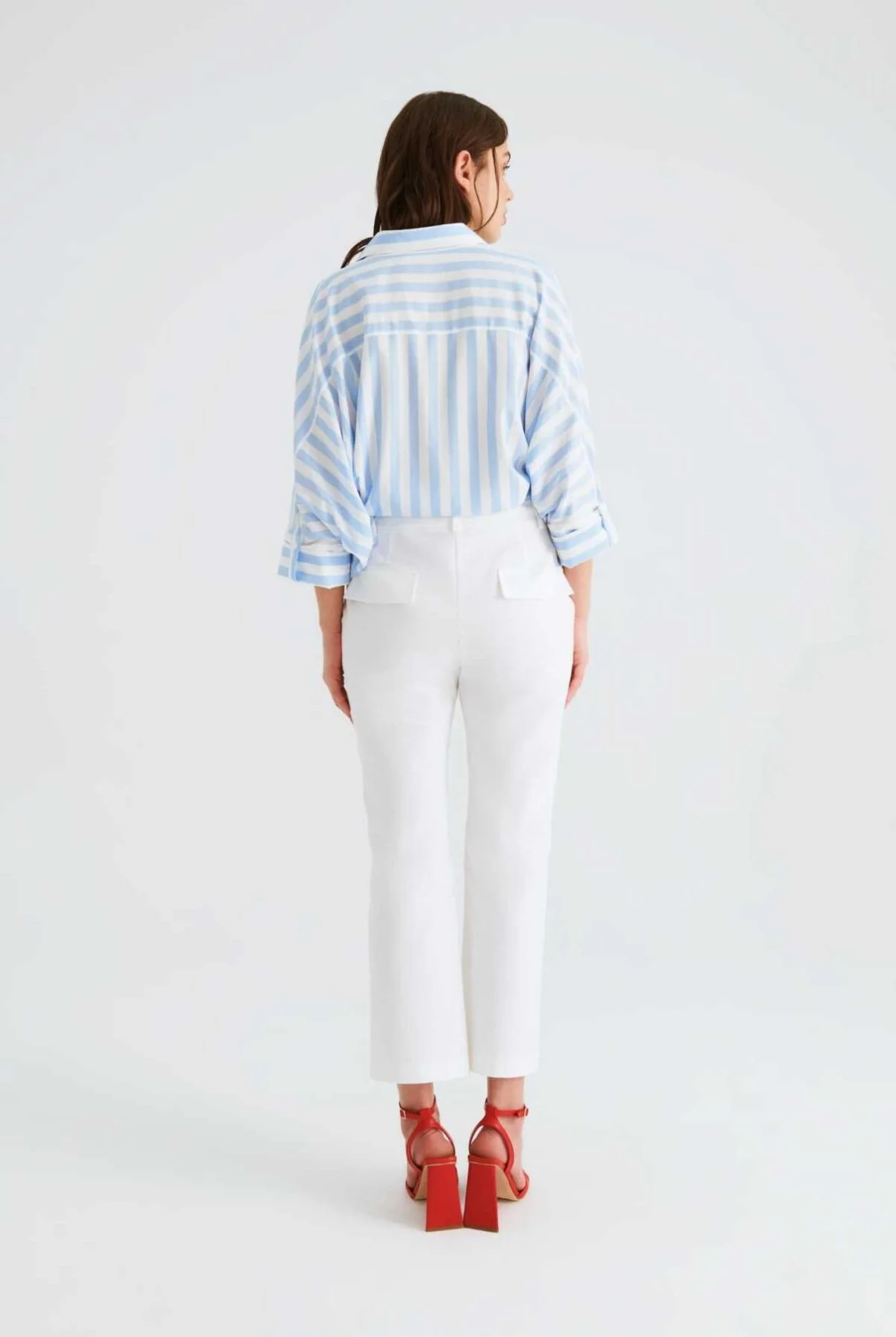 Cepli Kadın Pantolon Beyaz - 2