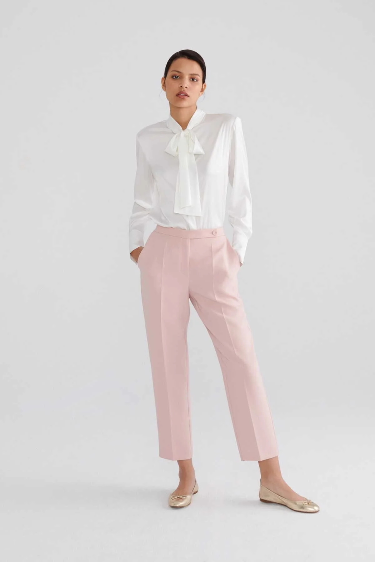  Cepli Kadın Pantolon Pudra - 1