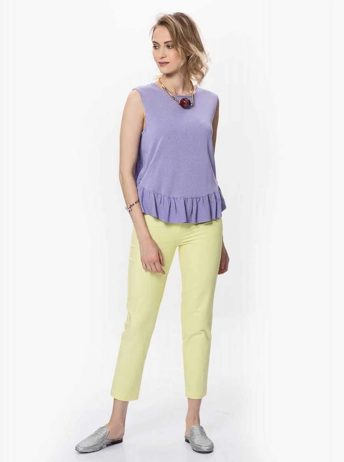 Cepli Kadın Pantolon Sarı - 1