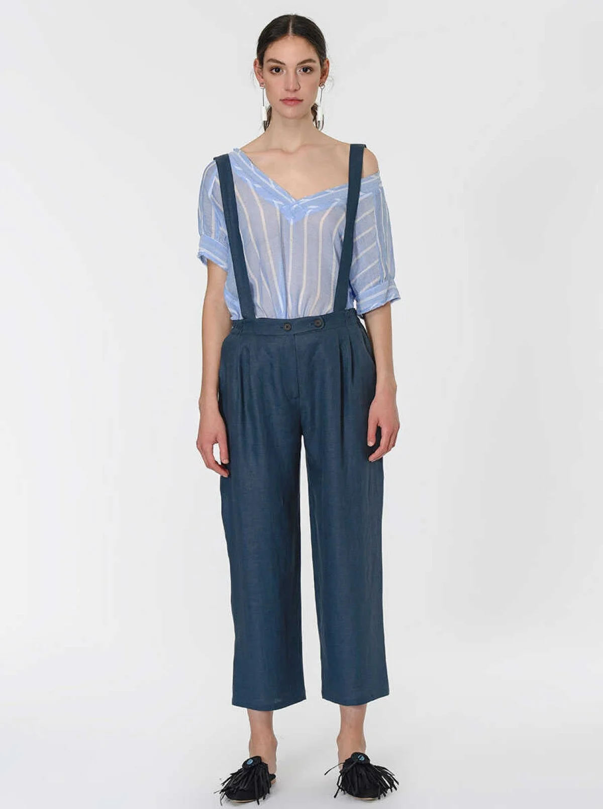 Cepli Keten Salopet İndigo - 1