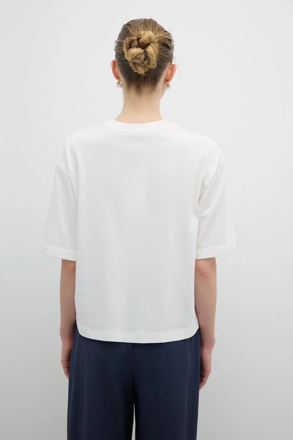 Cepli Kısa Kol T-shirt Ekru - 2