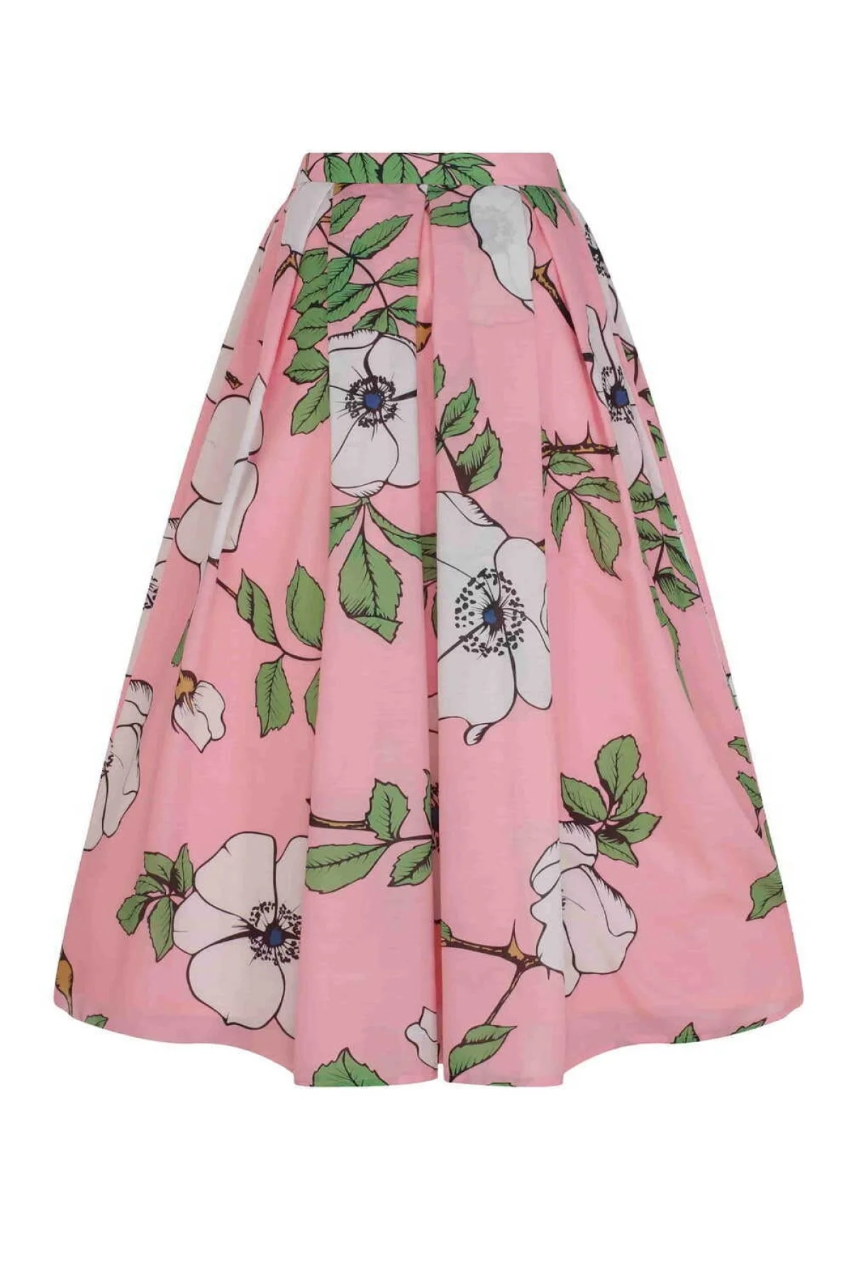  Çiçek Desenli Midi Etek Standart Renk - 5