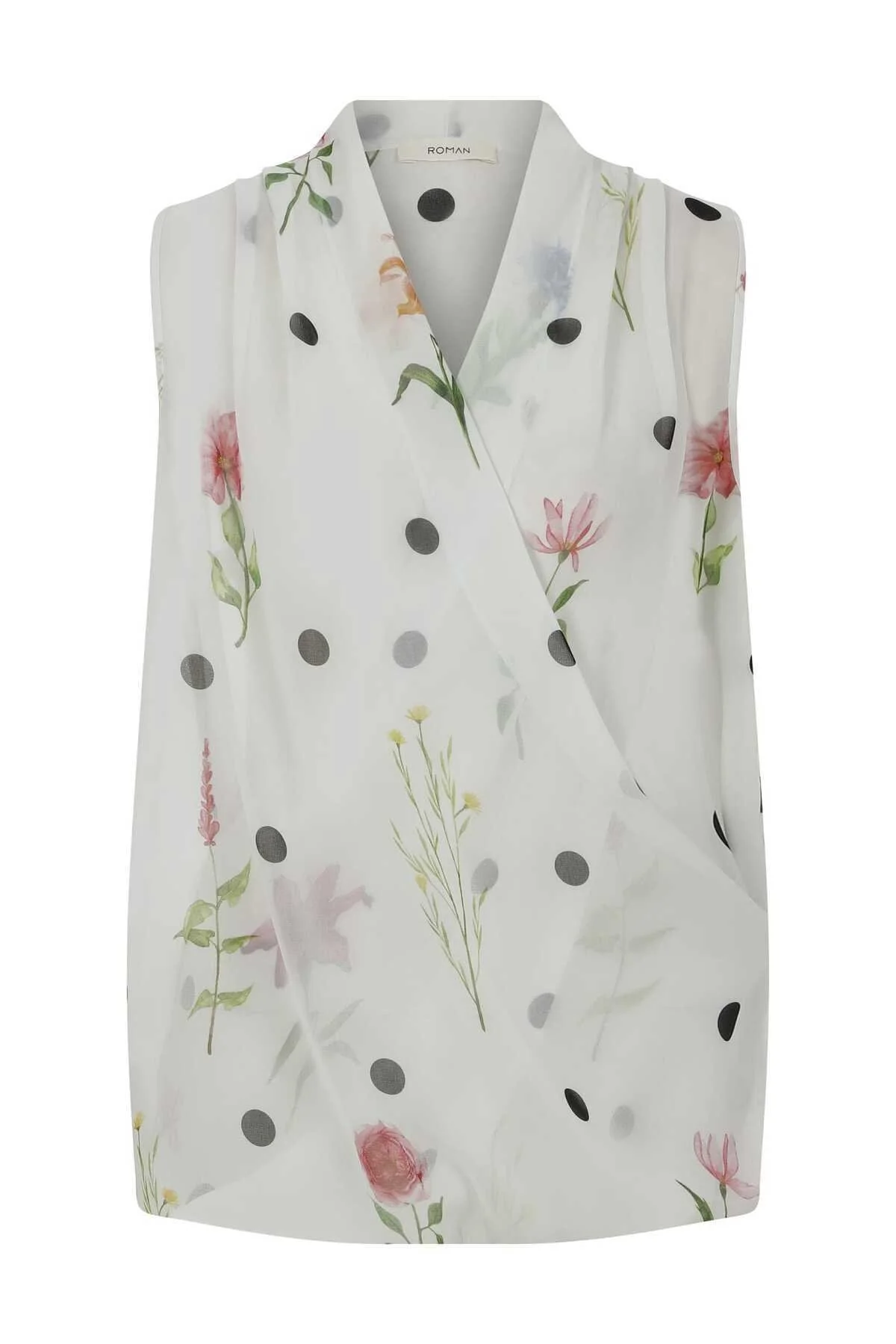 Çiçek Desenli Şifon Bluz Standart Renk - 4