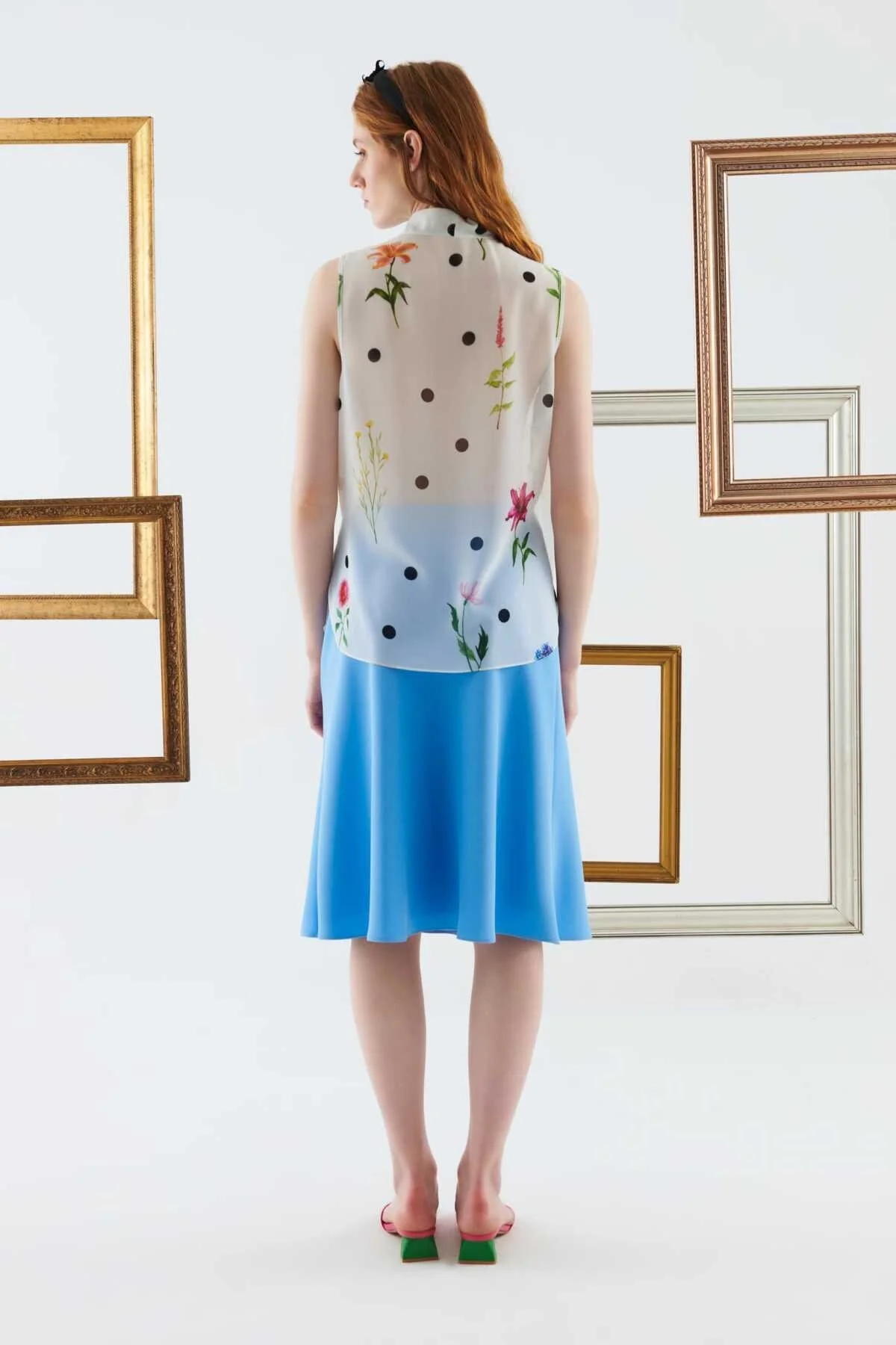 Çiçek Desenli Şifon Bluz Standart Renk - 2