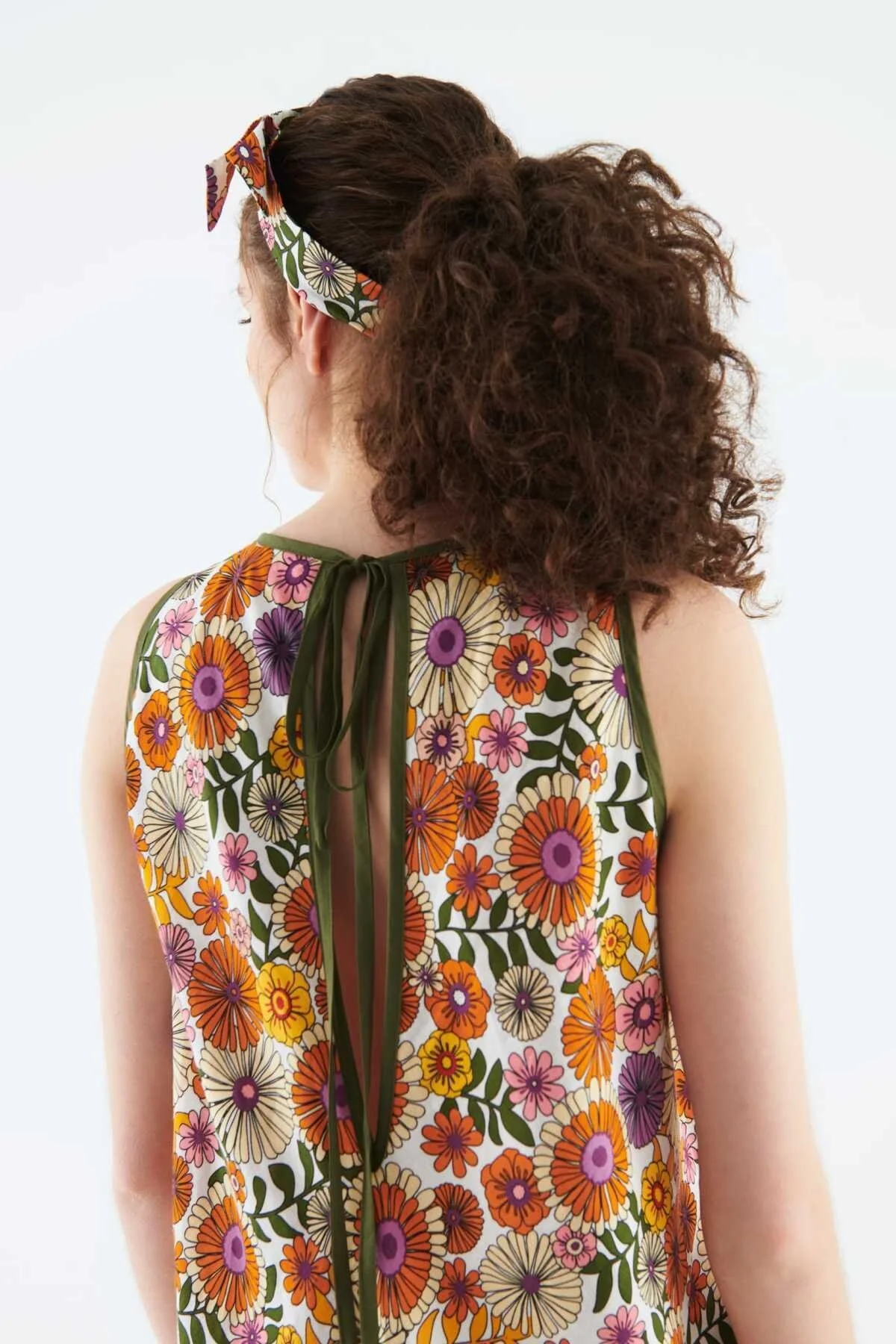 Çiçek Desenli Uzun Elbise Standart Renk - 2