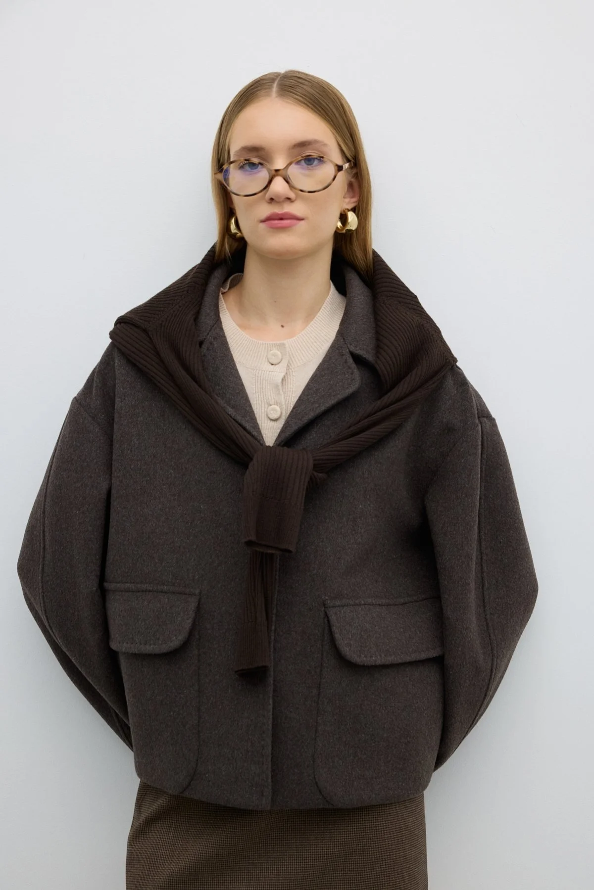 Çift Cepli Önden Çıtçıtlı Mont Kahve - 2