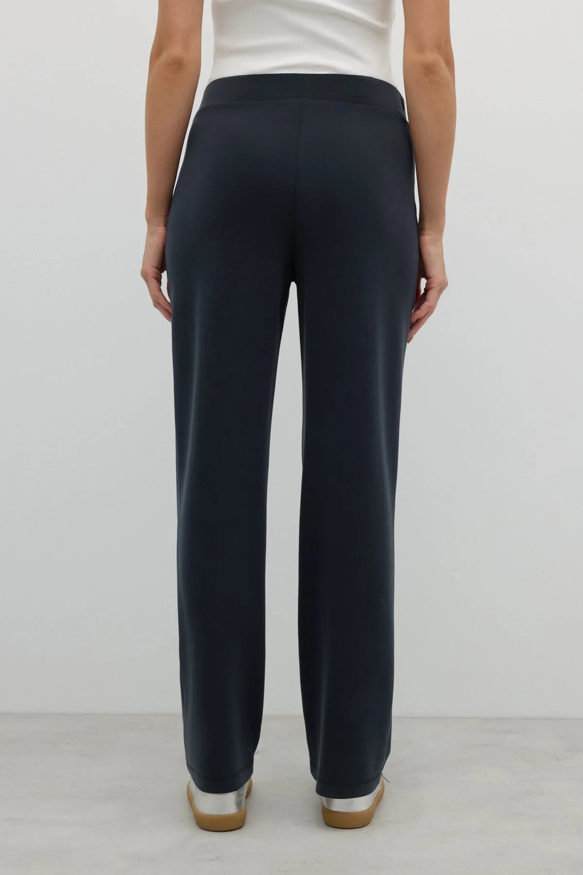 Çift Pileli Beli Lastikli Pantolon Lacivert - 2