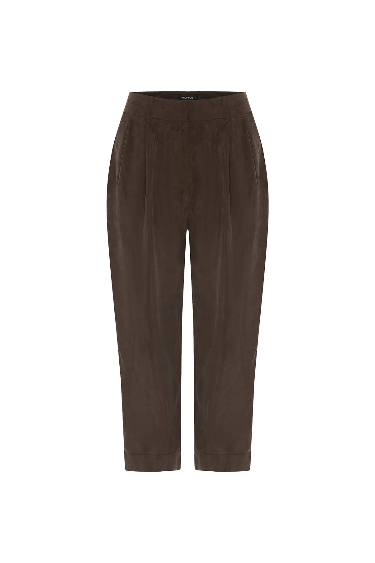 Çift Pileli Havuç Pantolon Kahve - 4