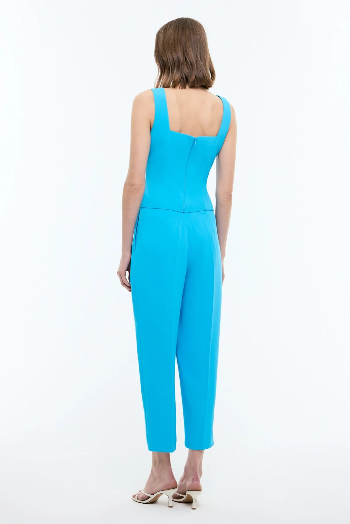 Çift Pileli Havuç Pantolon Mavi - 2