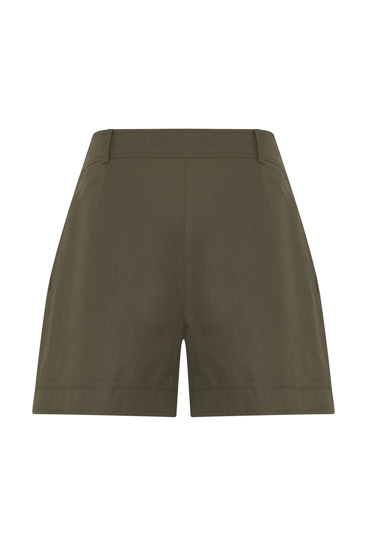 Çift Pileli Şort Haki - 5