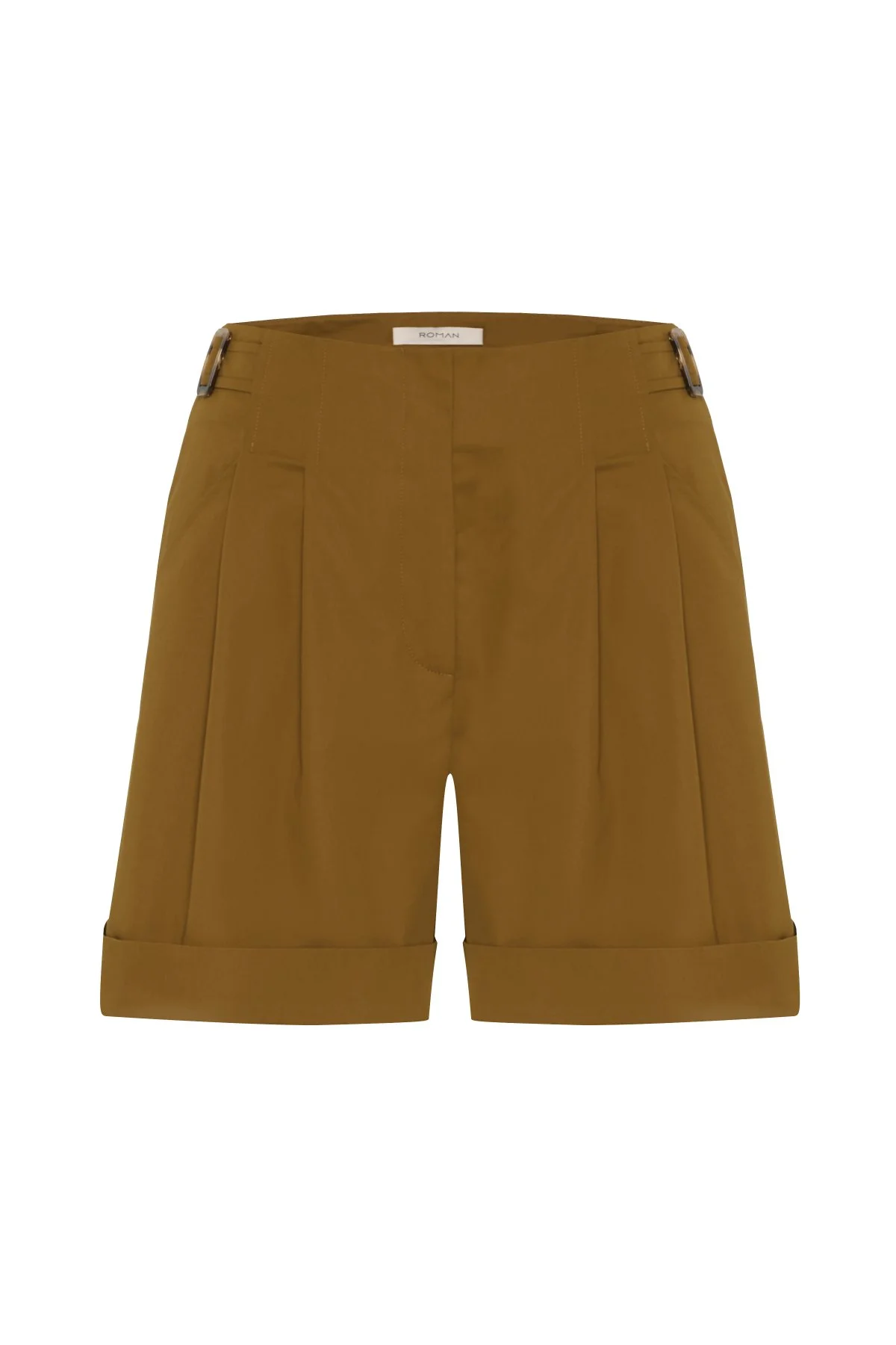 Çift Pileli Şort Kahve - 8