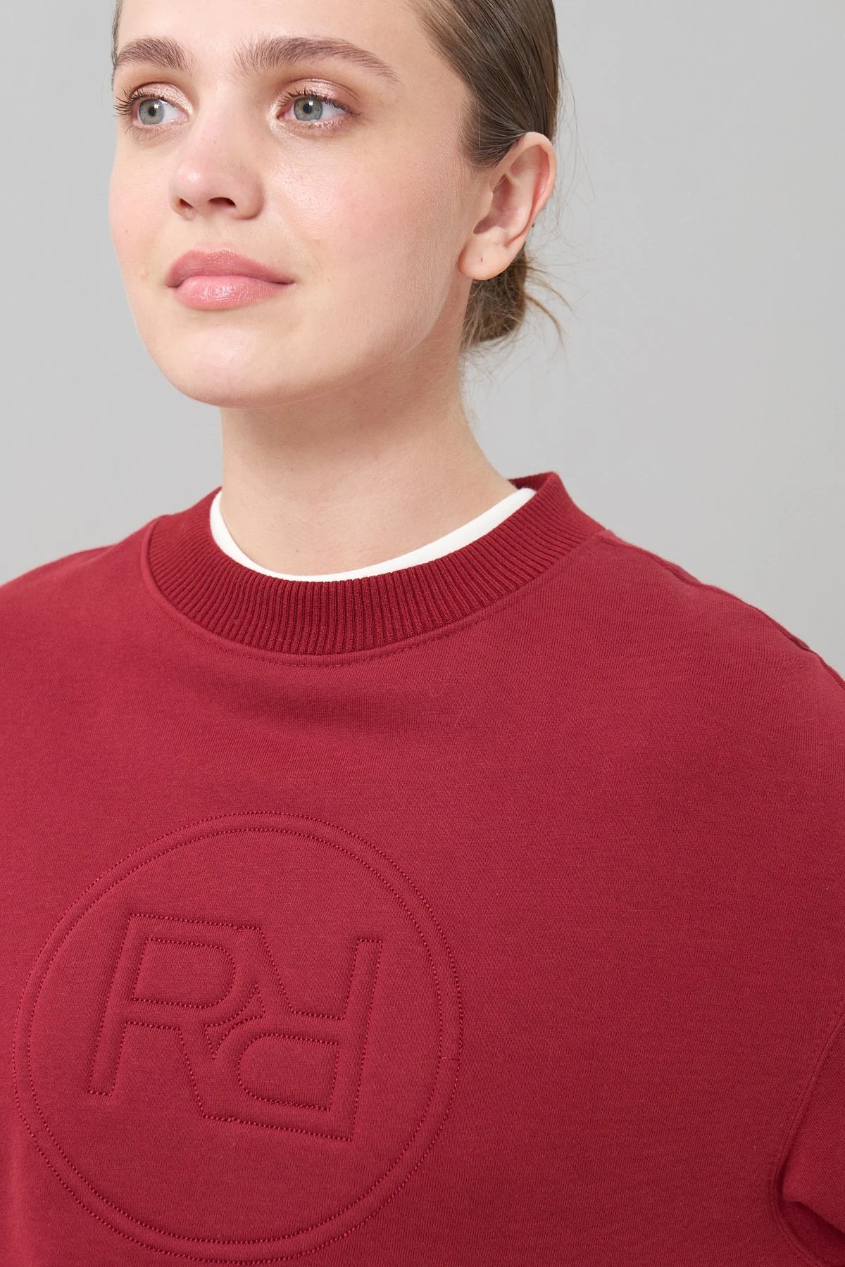 Çift Taraflı Örme Sweatshirt Bordo - 4