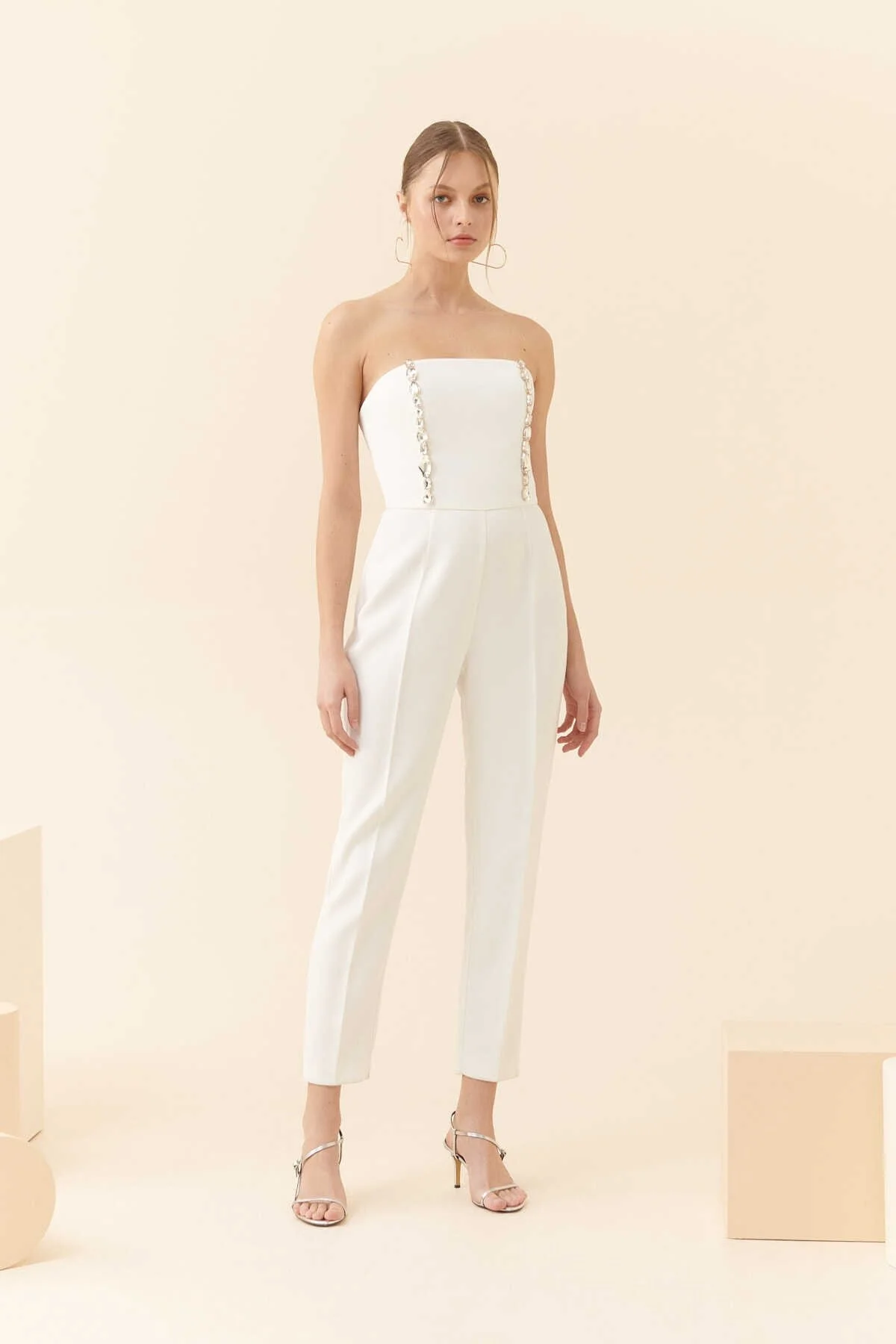 Taşlı Krep Tulum Kemik - 1