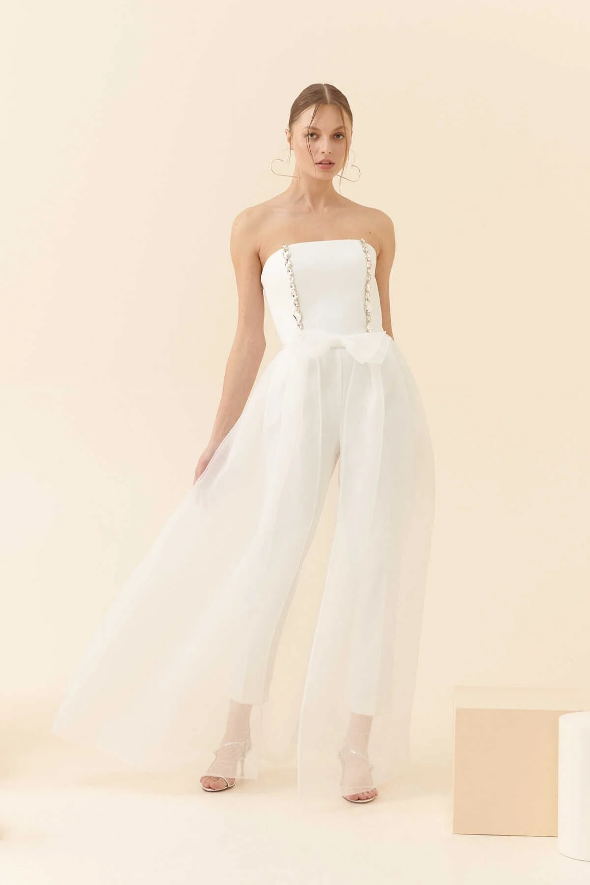 Taşlı Krep Tulum Kemik - 4