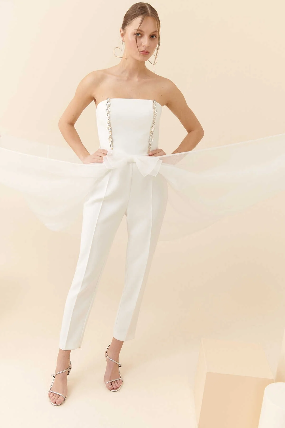 Taşlı Krep Tulum Kemik - 5