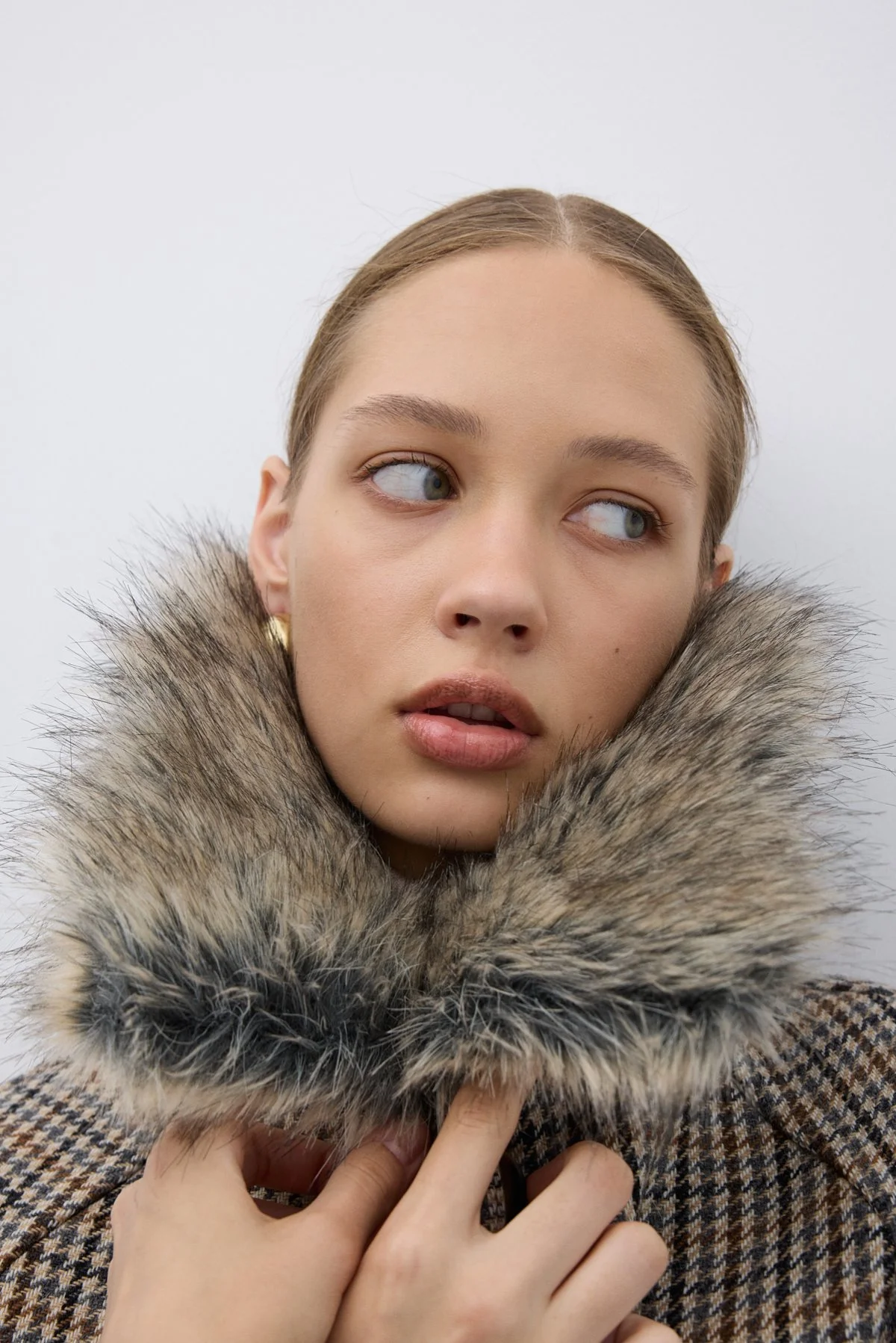 Çıkarılabilir Kürk Yaka Yün Karışımlı Kaban Standart Renk - 5