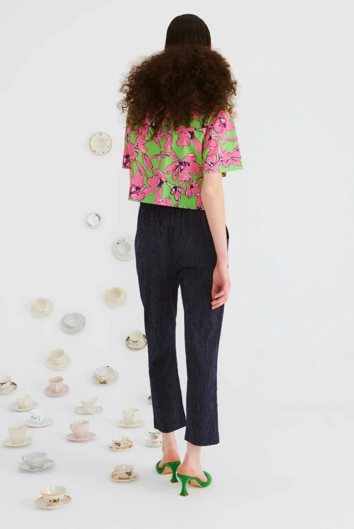 Çizgi Desenli Kadın Pantolon Standart Renk - 2