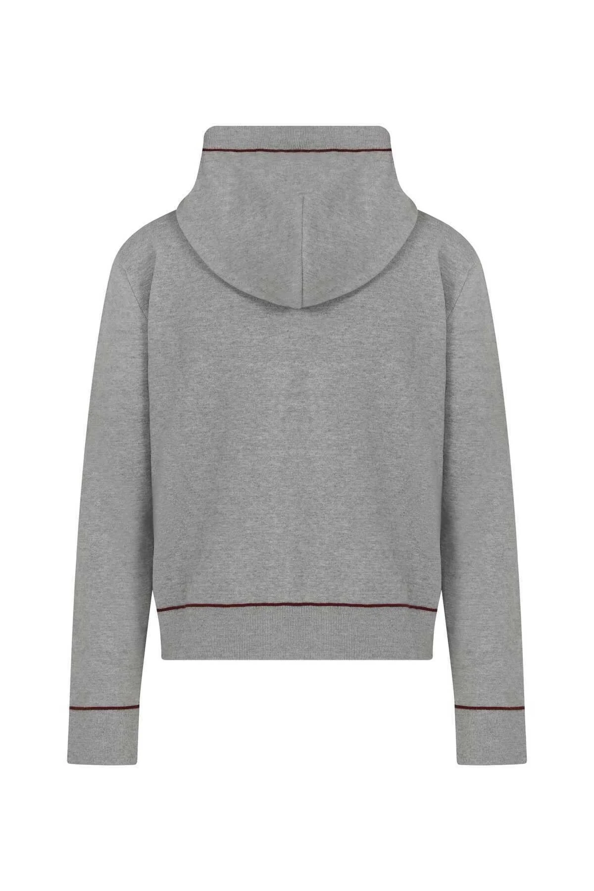  Çizgi Detaylı Triko Kadın Hırka Gri - 5