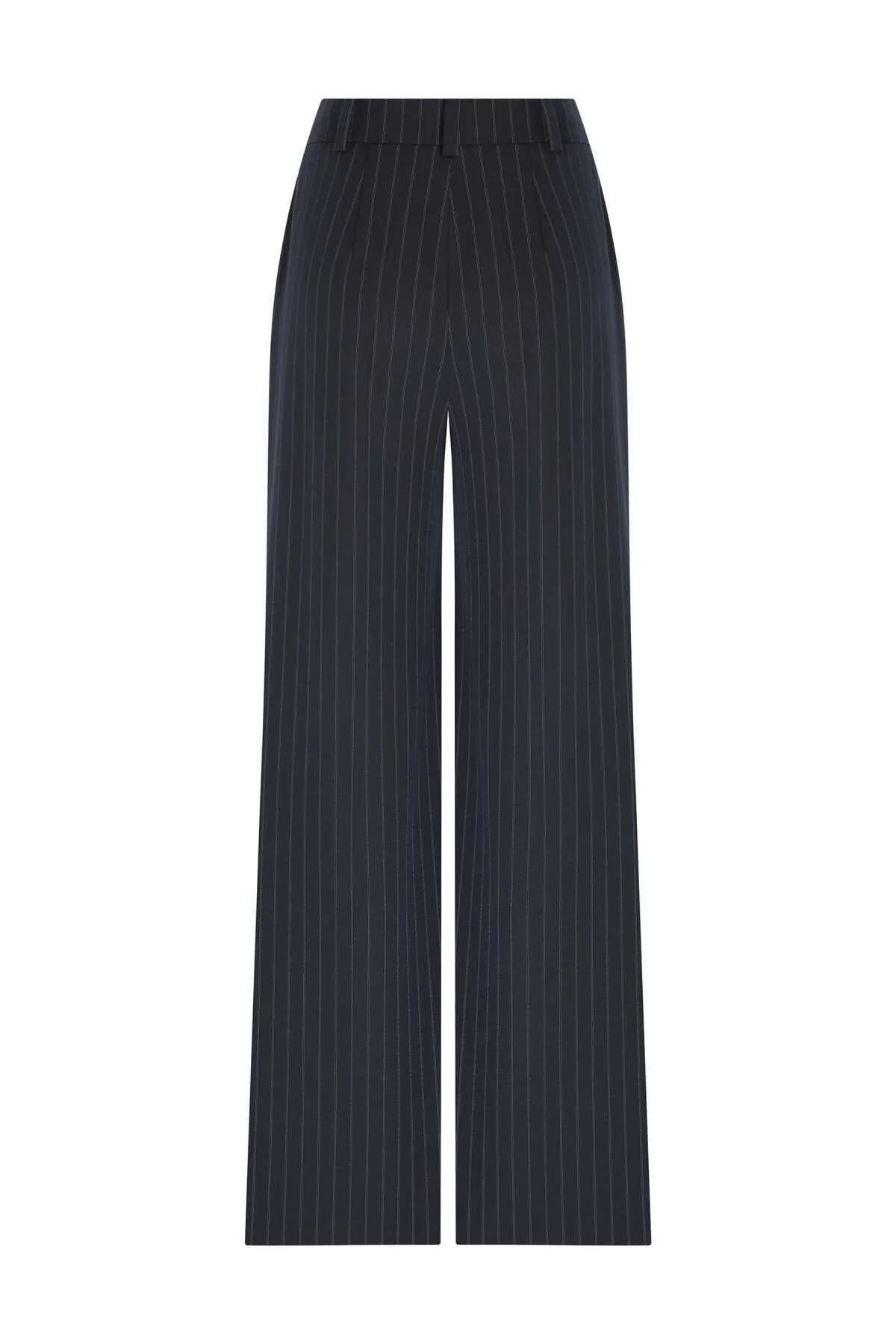 Çizgili Bol Paça Kadın Pantolon Standart Renk - 5