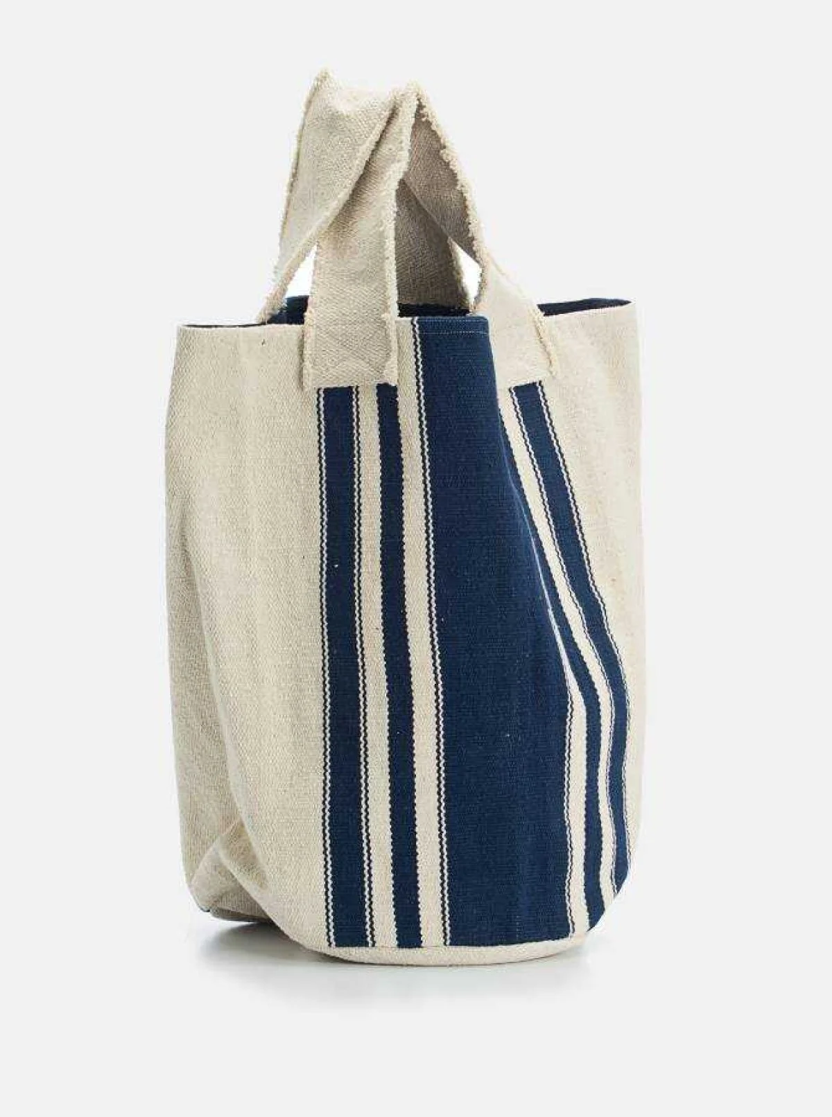 Çizgili Keten Çanta Standart Renk - 2