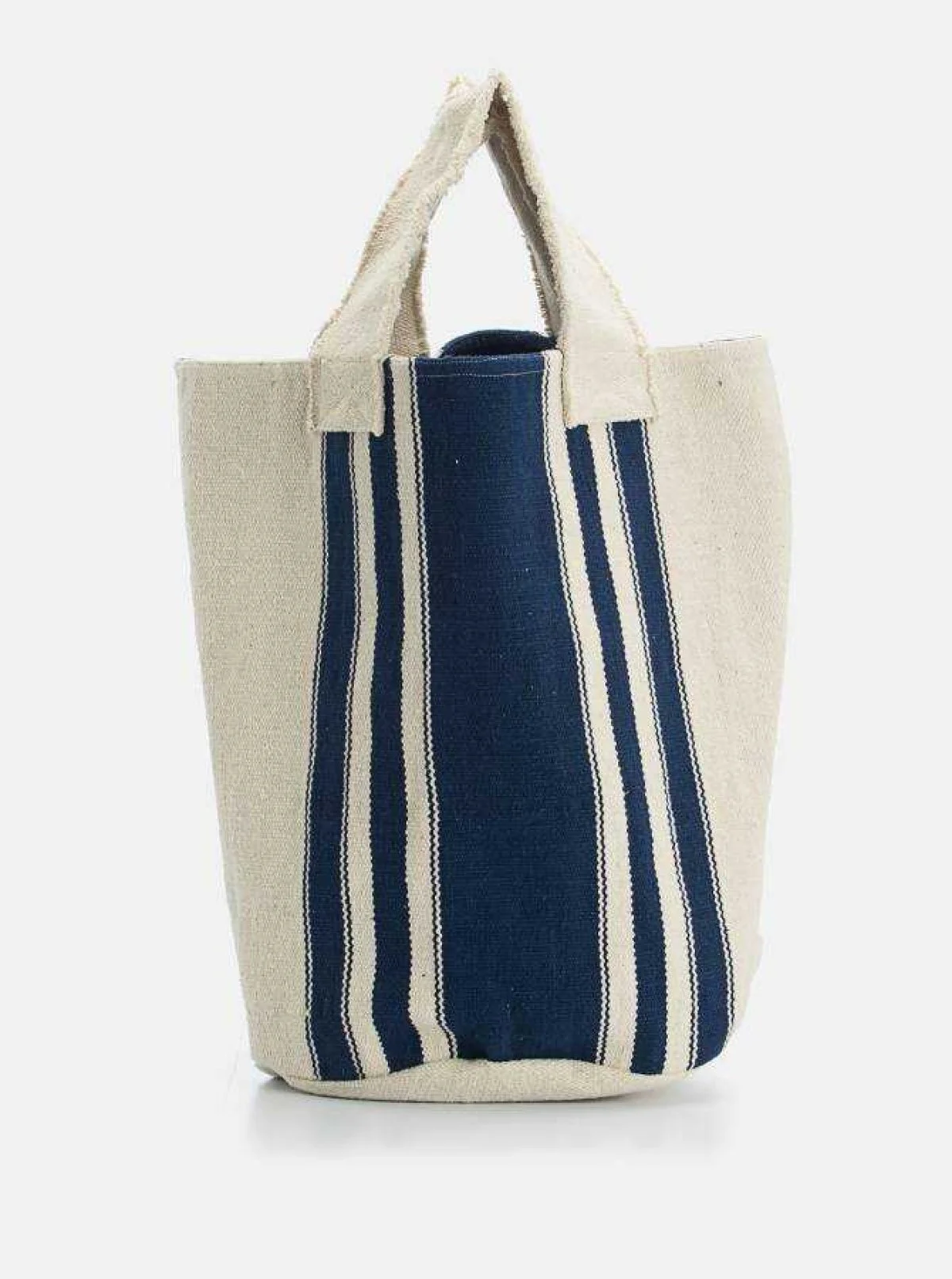 Çizgili Keten Çanta Standart Renk - 3