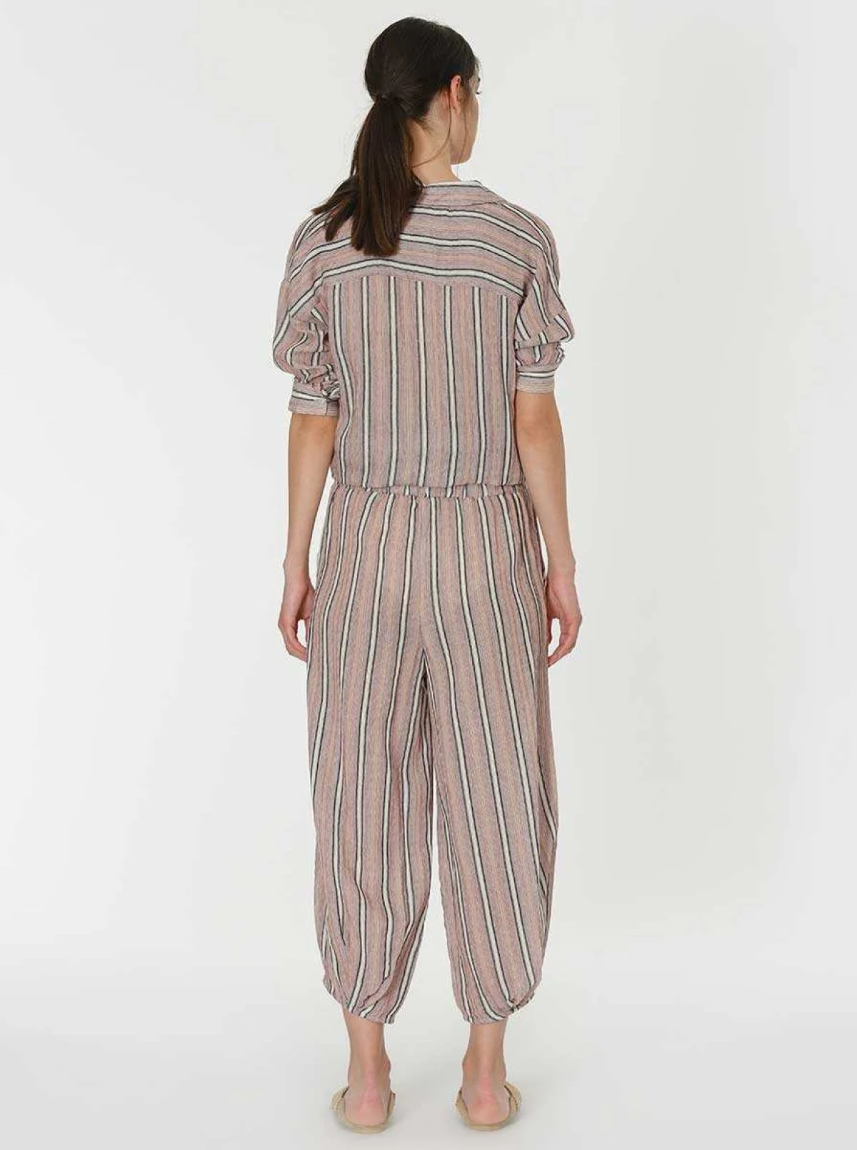 Çizgili Şalvar Pantolon Standart Renk - 3