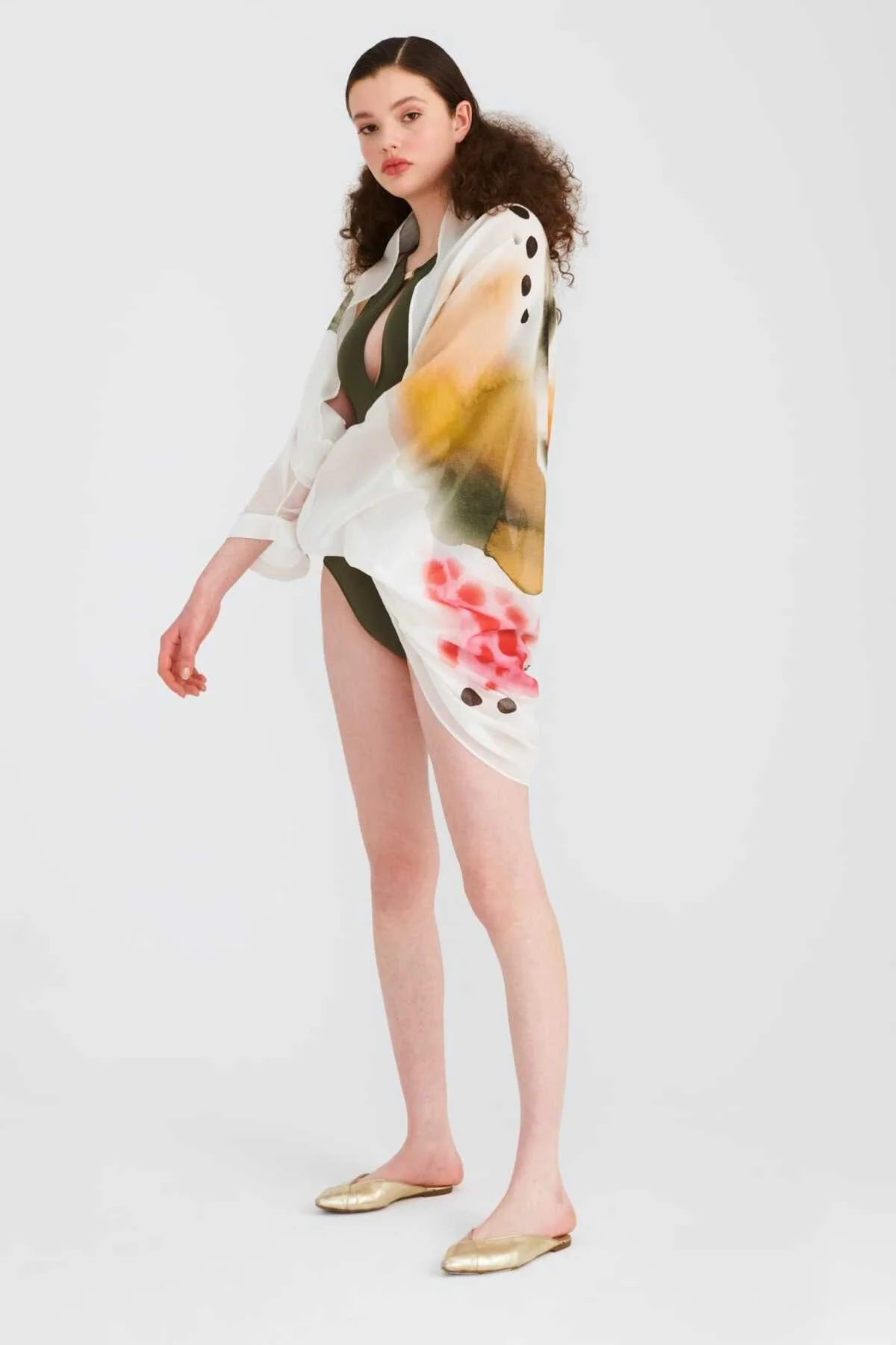 Çok Renkli Desenli Kadın Kimono Standart Renk - 1