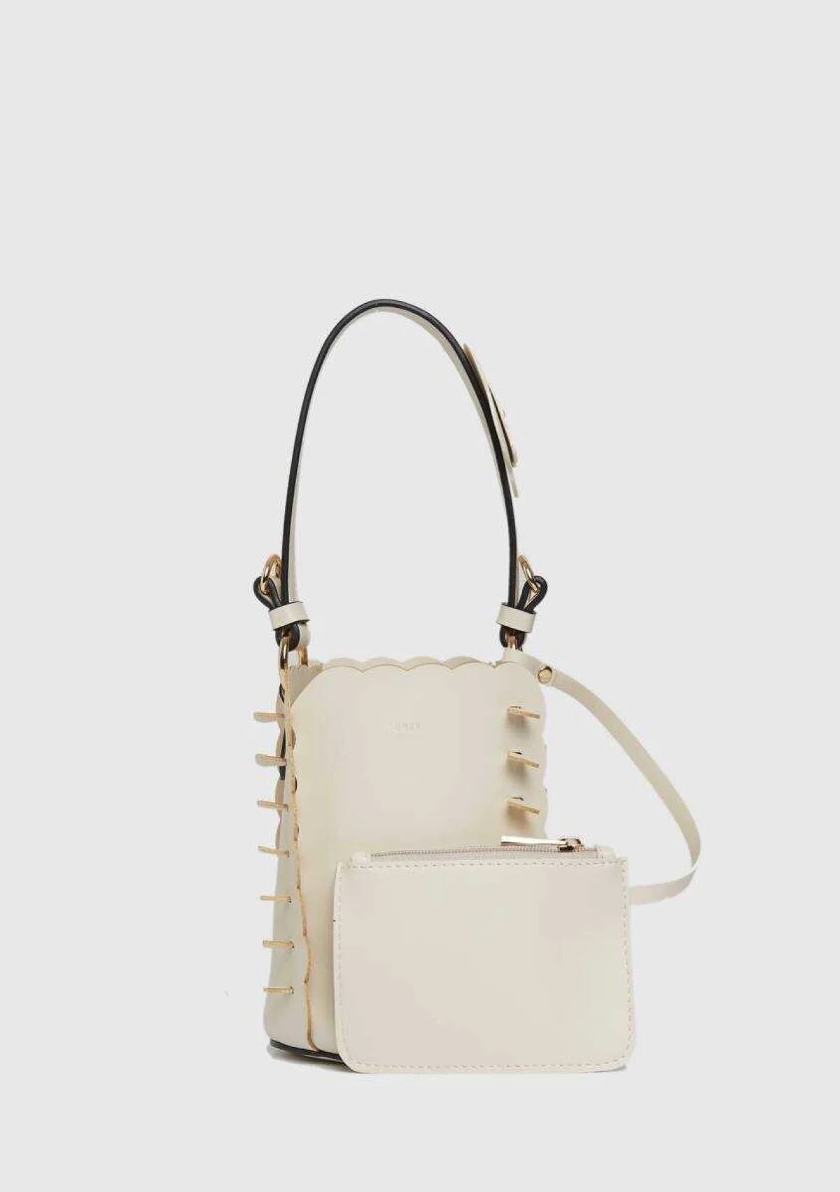 Cüzdanlı Rengi Çanta Kemik - 1