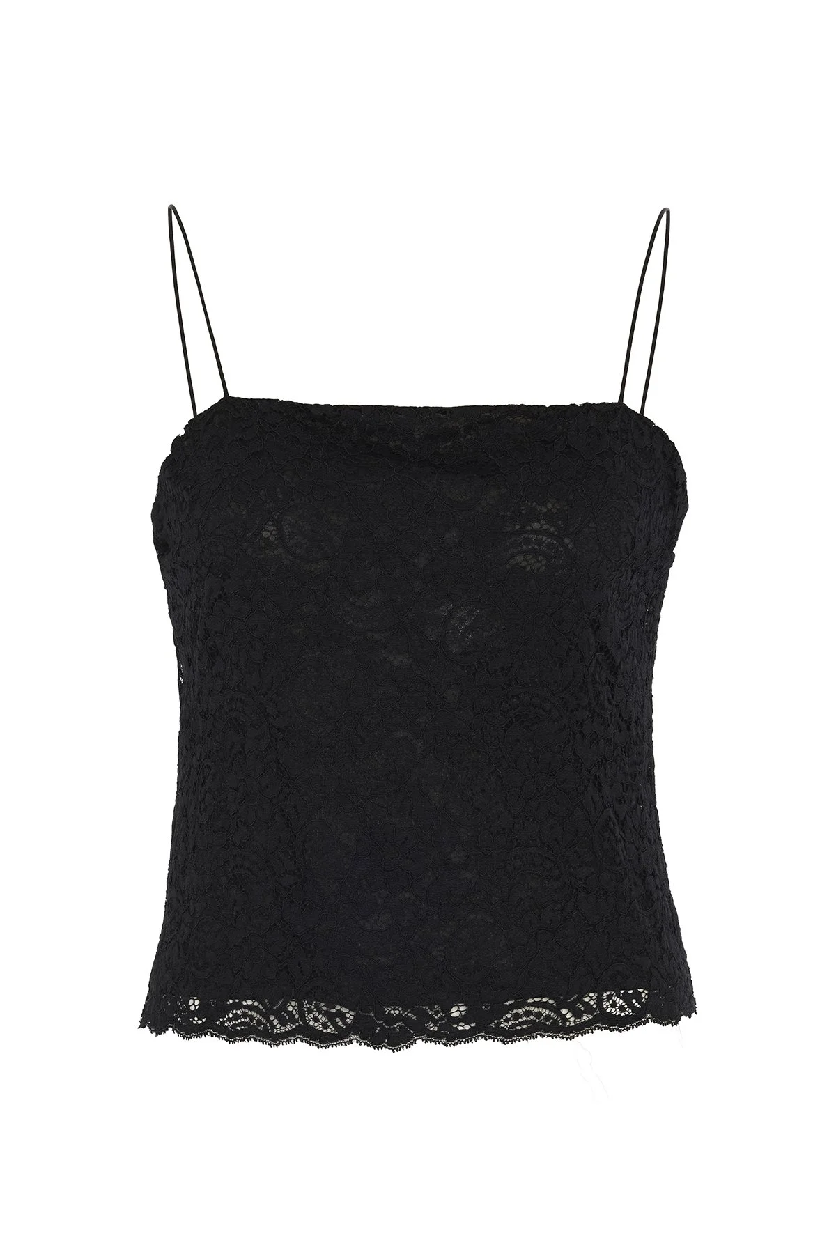 Dantel Detaylı Saten Askılı Büstiyer Siyah - 5