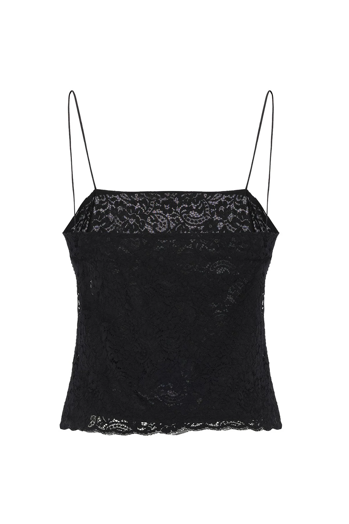 Dantel Detaylı Saten Askılı Büstiyer Siyah - 6