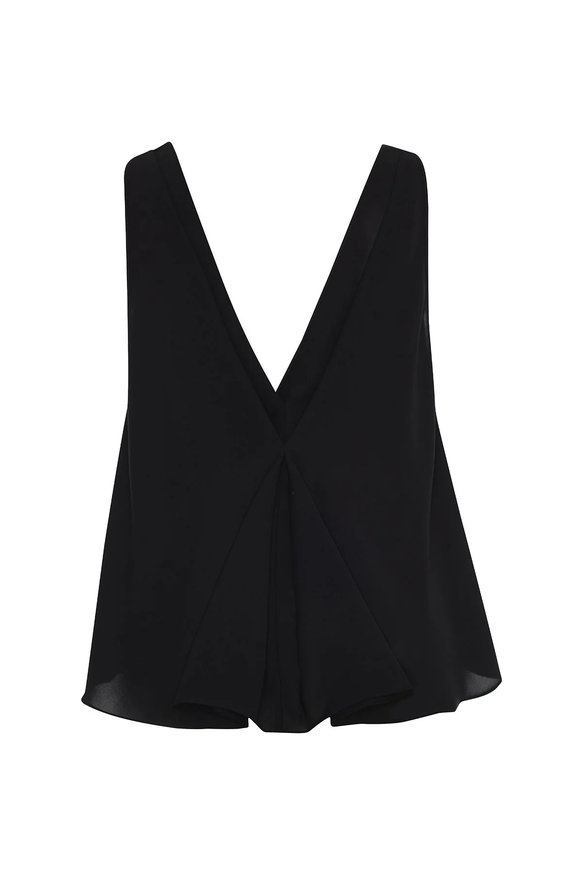 Derin V Yaka Kolsuz Bluz Siyah - 5