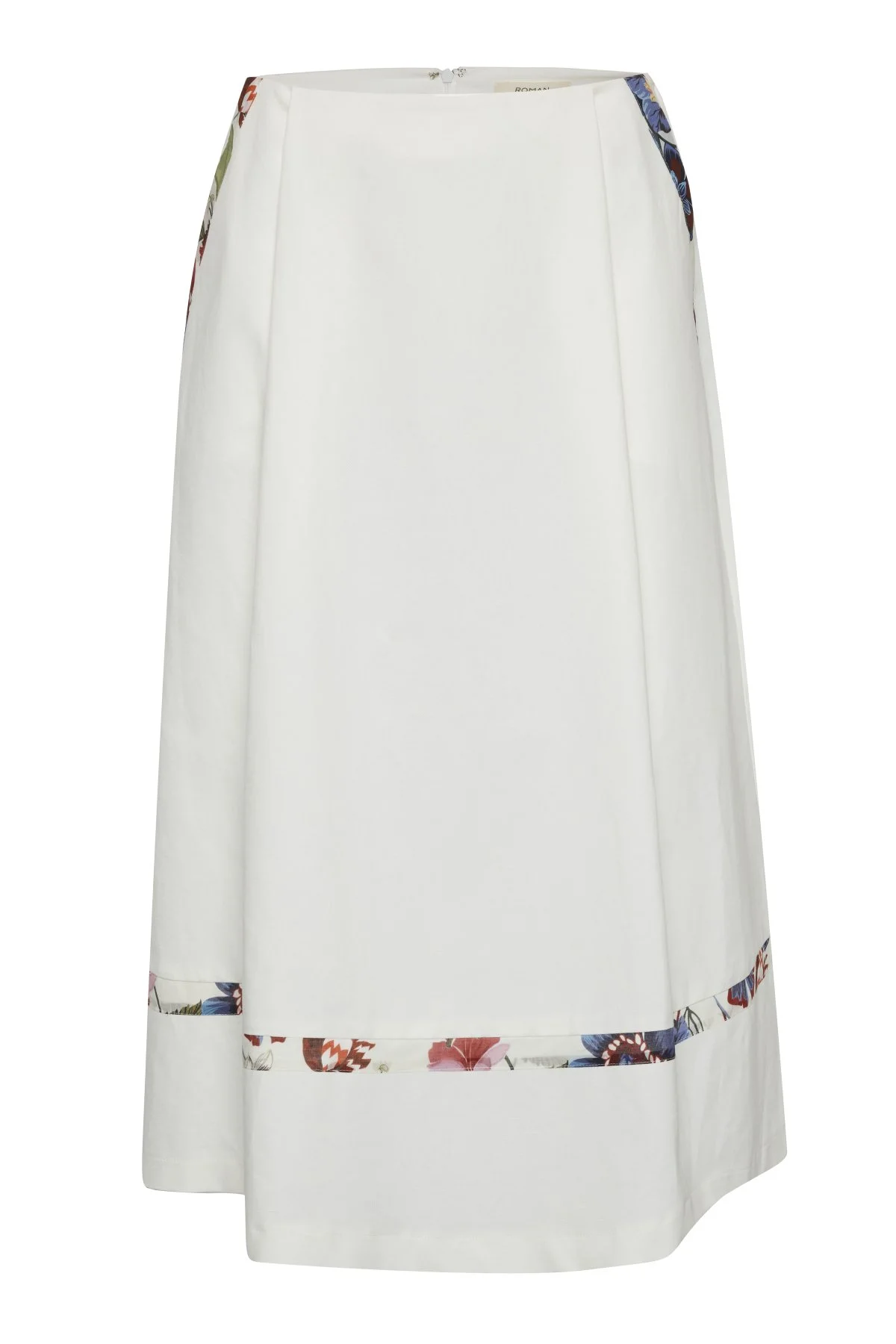 Desen Detaylı Pileli Midi Etek Beyaz - 5