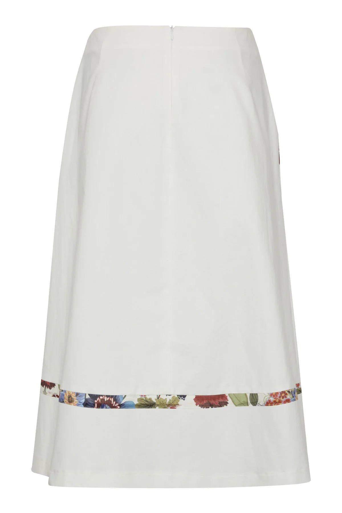 Desen Detaylı Pileli Midi Etek Beyaz - 6