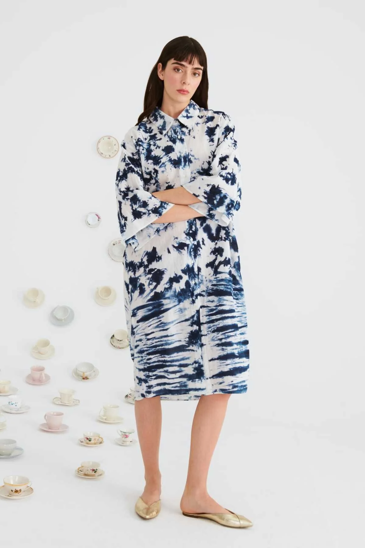 Desenli Günlük Elbise Standart Renk - 1