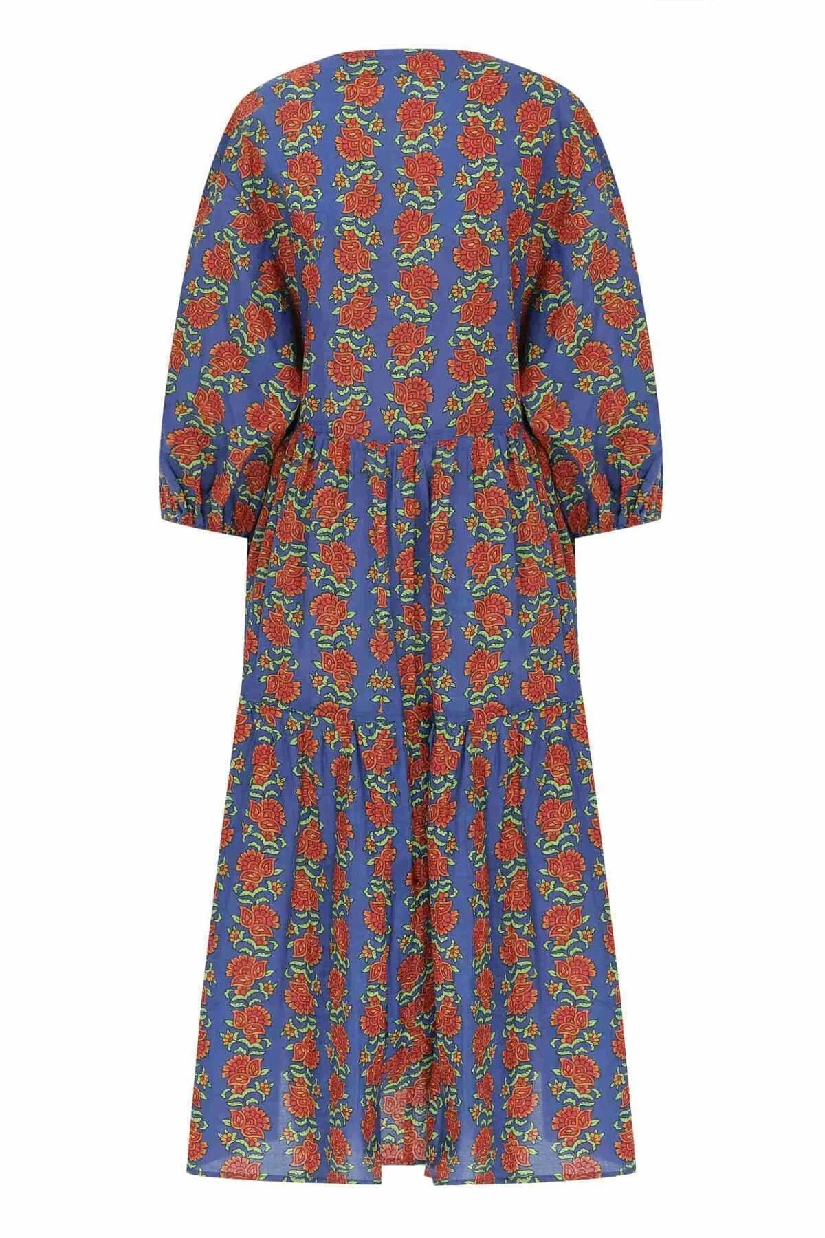 Desenli Günlük Uzun Elbise Standart Renk - 5