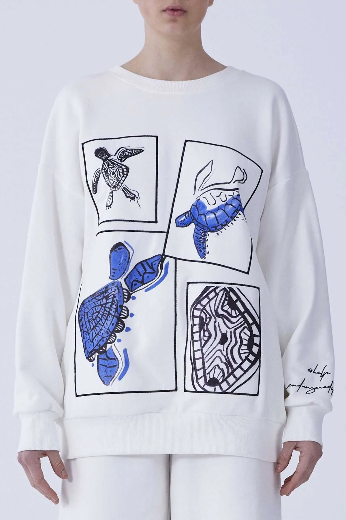 Desenli Kadın Sweatshirt Kemik - 1