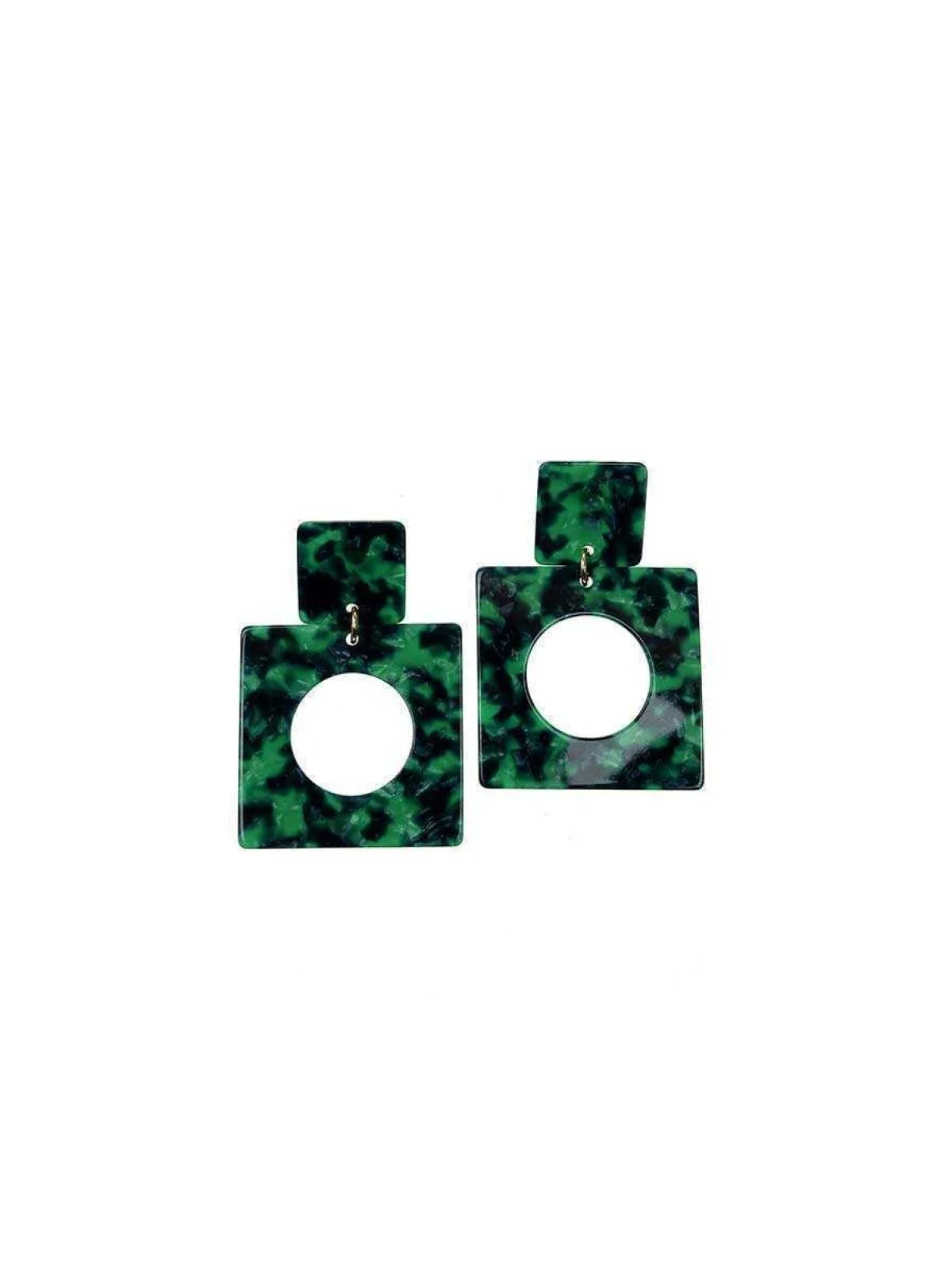 Desenli Kare Küpe Standart Renk - 1