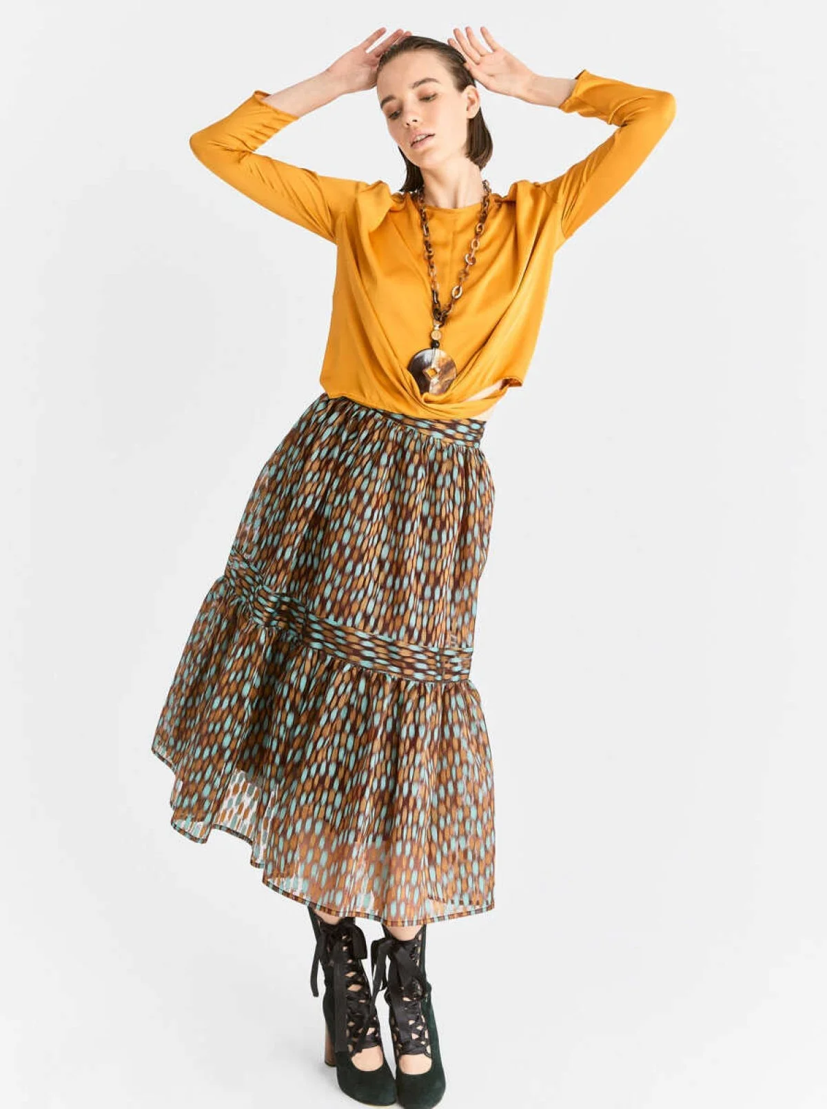  Desenli Renkli Uzun Etek Standart Renk - 1